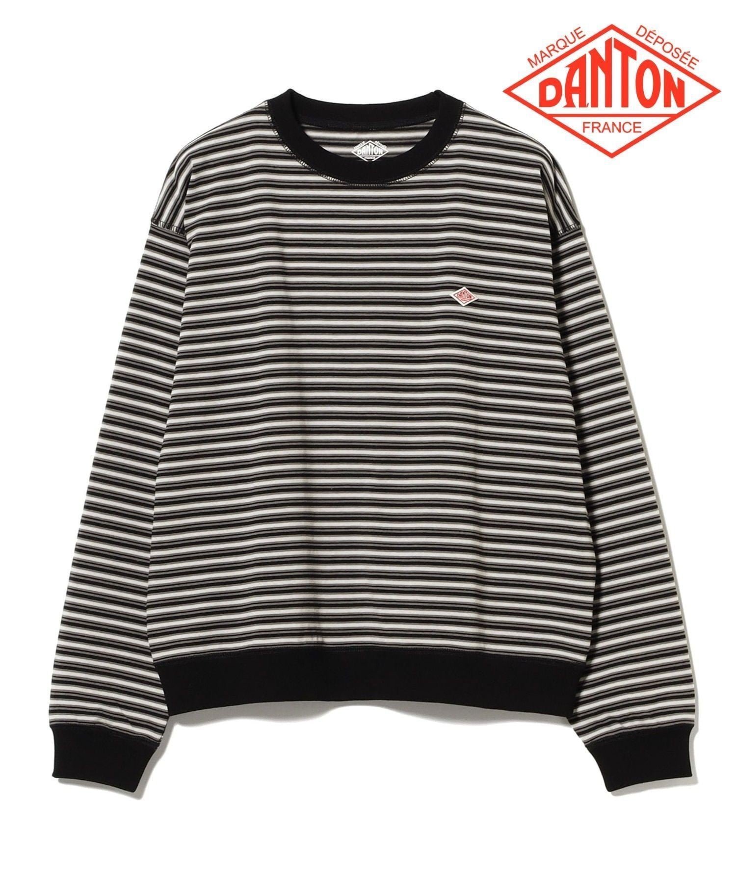 【ビームス ウイメン/BEAMS】のDANTON / ストライプ ロングスリーブ Tシャツ インテリア・キッズ・メンズ・レディースファッション・服の通販 founy(ファウニー) 　ファッション　Fashion　レディースファッション　Fashion for Women　トップス・カットソー　Cut & Sew Tops　シャツ・ブラウス・オフィスカジュアル　Elegant Blouses & Button-Ups　ロングTシャツ・Tシャツ　Longline T-Shirts & Tees　インナー　Innerwear　カーディガン　Cardigan, Knitwear　シンプル　Simple, Minimal　ジャケット　Jacket, Outerwear　ストライプ　Stripe, Striped Pattern　スリーブ　Sleeve, Long Sleeve / Short Sleeve　デニム　Denim, Jeans Material　フランス　France, French　ボトム　Bottoms, Lower Wear　リラックス　Relax, Relaxed Fit　ルーズ　Loose, Oversized　ロング　Long, Long-Length　ワーク　Workwear, Utility Style　エレガント 上品　Elegant　809_CHARCOAL*BLK|ID: prp329100004984940 ipo3291000000037341571