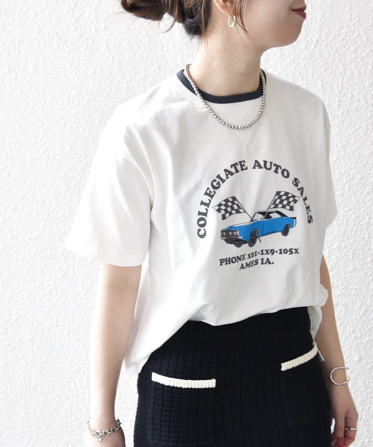 【シップス/SHIPS】の【SHIPS any別注】Collegiate Pacific 洗濯機可能 V ガゼット プリント 刺繍 Tシャツ インテリア・キッズ・メンズ・レディースファッション・服の通販 founy(ファウニー) 　ファッション　Fashion　レディースファッション　Fashion for Women　トップス・カットソー　Cut & Sew Tops　シャツ・ブラウス・オフィスカジュアル　Elegant Blouses & Button-Ups　ロングTシャツ・Tシャツ　Longline T-Shirts & Tees　ヴィンテージ　Vintage Style　キャラクター　Character, Licensed Characters　今季　This Season, Current Season　定番　Standard, Basic Item　猫　Cat, Kitty　フェルト　Felt, Felt Fabric　プリント　Print, Printed Pattern　別注　Limited Edition, Custom Order　モチーフ　Motif, Design Theme　2026年　2026　2026春夏・S/S　Spring/Summer 2026 SS26　オフホワイト|ID: prp329100004984951 ipo3291000000037341644