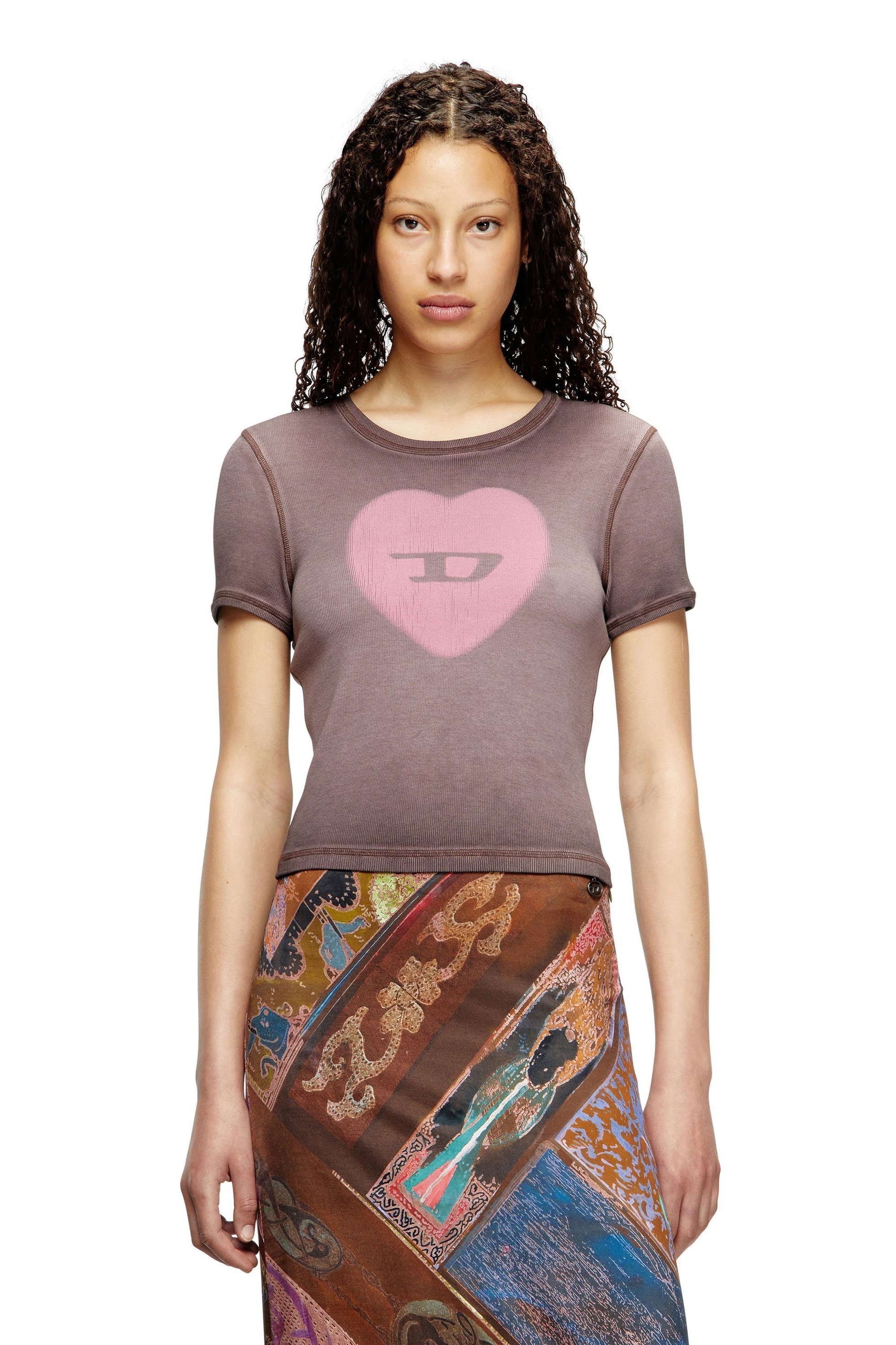 【ディーゼル/DIESEL】のレディース Tシャツ T-ELE インテリア・キッズ・メンズ・レディースファッション・服の通販 founy(ファウニー) 　ファッション　Fashion　レディースファッション　Fashion for Women　トップス・カットソー　Cut & Sew Tops　シャツ・ブラウス・オフィスカジュアル　Elegant Blouses & Button-Ups　ロングTシャツ・Tシャツ　Longline T-Shirts & Tees　コンパクト　Compact, Small Size　ドレス　Dress, One-Piece　プリント　Print, Printed Pattern　ワーク　Workwear, Utility Style　ブラウン|ID: prp329100004984952 ipo3291000000037341650