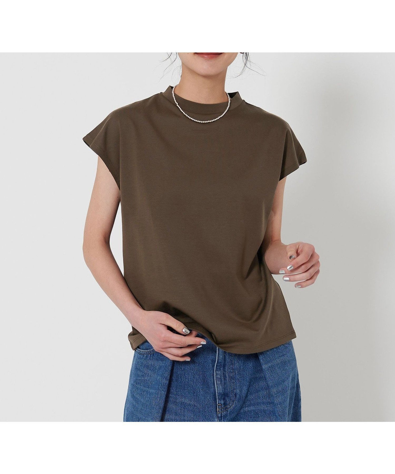 【ビューティ&ユース ユナイテッドアローズ/BEAUTY&YOUTH / UNITED ARROWS】のクルーネック フレンチスリーブ カットソー インテリア・キッズ・メンズ・レディースファッション・服の通販 founy(ファウニー) 　ファッション　Fashion　レディースファッション　Fashion for Women　トップス・カットソー　Cut & Sew Tops　カットソー・ベーシックTシャツ　Cut-and-Sewn Tops / Stretch Tees & Basics　カットソー　Cut and Sewn Top　キャミワンピース　Cami Dress, Slip Dress　シンプル　Simple, Minimal　スリーブ　Sleeve, Long Sleeve / Short Sleeve　トレンド　Trend, Trending Now　定番　Standard, Basic Item　フレンチ　French, French Style　ボトム　Bottoms, Lower Wear　おすすめ　Recommended / Our Picks　夏　Summer　エレガント 上品　Elegant　OLIVE|ID: prp329100004984962 ipo3291000000037341703