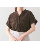 【インデックス/INDEX】の【接触冷感】ダブルポケットスキッパーブラウス《吸水速乾/防シワ/洗濯機OK/S~3L/7col》 大人の最旬トレンドファッション＆コーディネート founy(ファウニー) ファッション Fashion レディースファッション Fashion for Women トップス・カットソー Cut & Sew Tops シャツ・ブラウス・オフィスカジュアル Elegant Blouses & Button-Ups 吸水 Absorbent, Quick-Dry スキッパー Skipper, Open Collar スマート Smart, Elegant ダブル Double, Double-Breasted デコルテ Décolleté, Neckline トレンド Trend, Trending Now フロント Front, Front Design ポケット Pocket, Pocket Detail ミックス Mix, Mixed Style リラックス Relax, Relaxed Fit 旅行 Travel エレガント 上品 Elegant thumbnail ブラウン|ID: prp329100004984964 ipo3291000000037341713