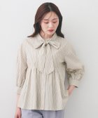 【インデックス/INDEX】のペプラムブラウス/ボウタイ取り外し可【洗濯機OK/イージーアイロン/防シワ】《XS~LL/8col》 大人の最旬トレンドファッション＆コーディネート founy(ファウニー) ファッション Fashion レディースファッション Fashion for Women トップス・カットソー Cut & Sew Tops シャツ・ブラウス・オフィスカジュアル Elegant Blouses & Button-Ups スマート Smart, Elegant デスク Desk, Work Desk フェミニン Feminine, Girly ペプラム Peplum, Flared Hem ループ Loop, Loop Knit ワーク Workwear, Utility Style thumbnail グレージュ|ID: prp329100004984985 ipo3291000000037341826