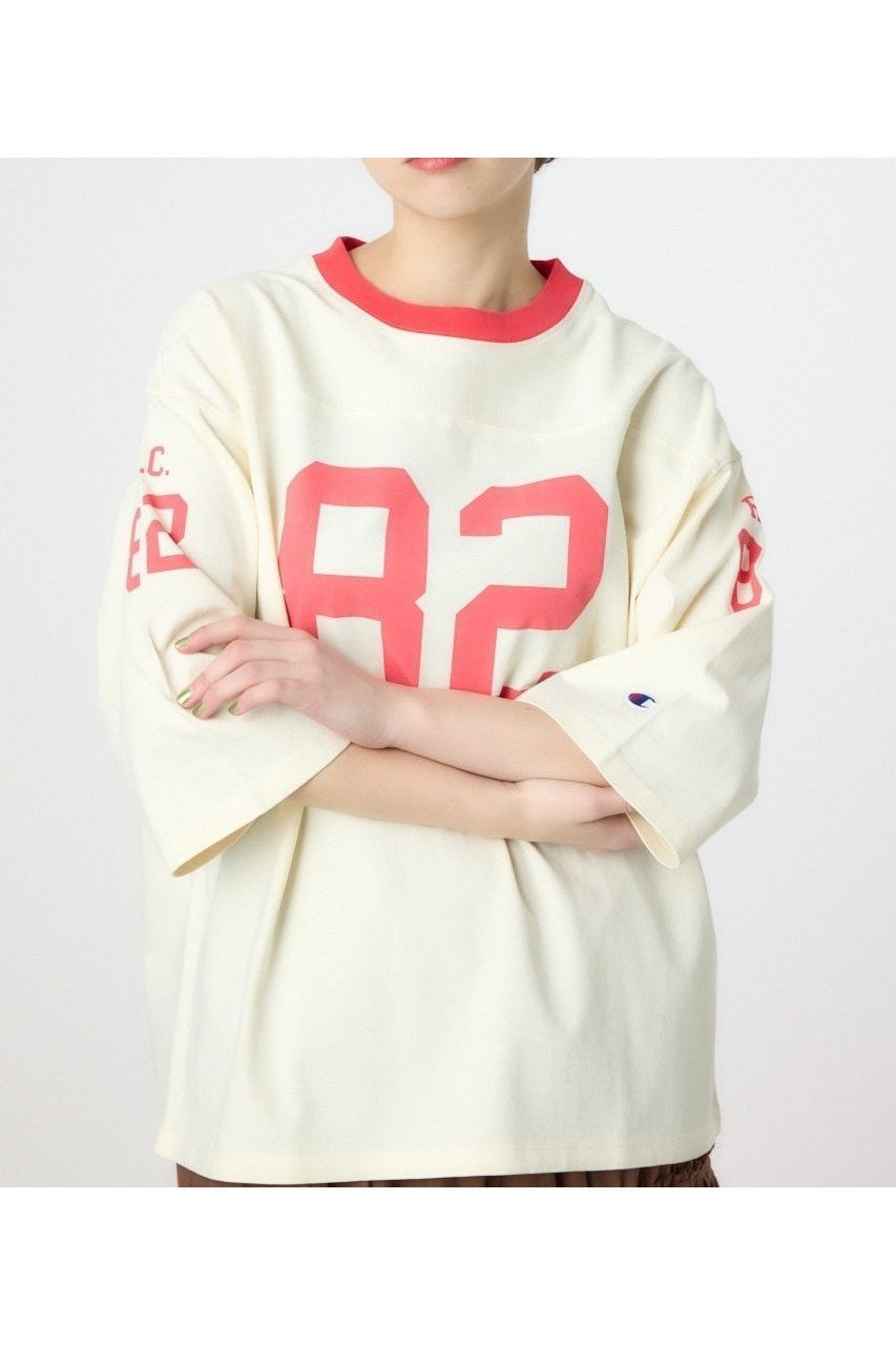 【ロデオクラウンズワイドボウル/RODEO CROWNS WIDE BOWL】の【Champion】フットボールTシャツ 大人の最旬トレンドファッション＆コーディネート founy(ファウニー) 　ファッション　Fashion　レディースファッション　Fashion for Women　トップス・カットソー　Cut & Sew Tops　シャツ・ブラウス・オフィスカジュアル　Elegant Blouses & Button-Ups　ロングTシャツ・Tシャツ　Longline T-Shirts & Tees　おすすめ　Recommended / Our Picks　デニム　Denim, Jeans Material　プリント　Print, Printed Pattern　ロング　Long, Long-Length　ワイド　Wide, Wide Fit　ヴィンテージ　Vintage Style　別注　Limited Edition, Custom Order　 other-1|ID: prp329100004984998 ipo3291000000037341907