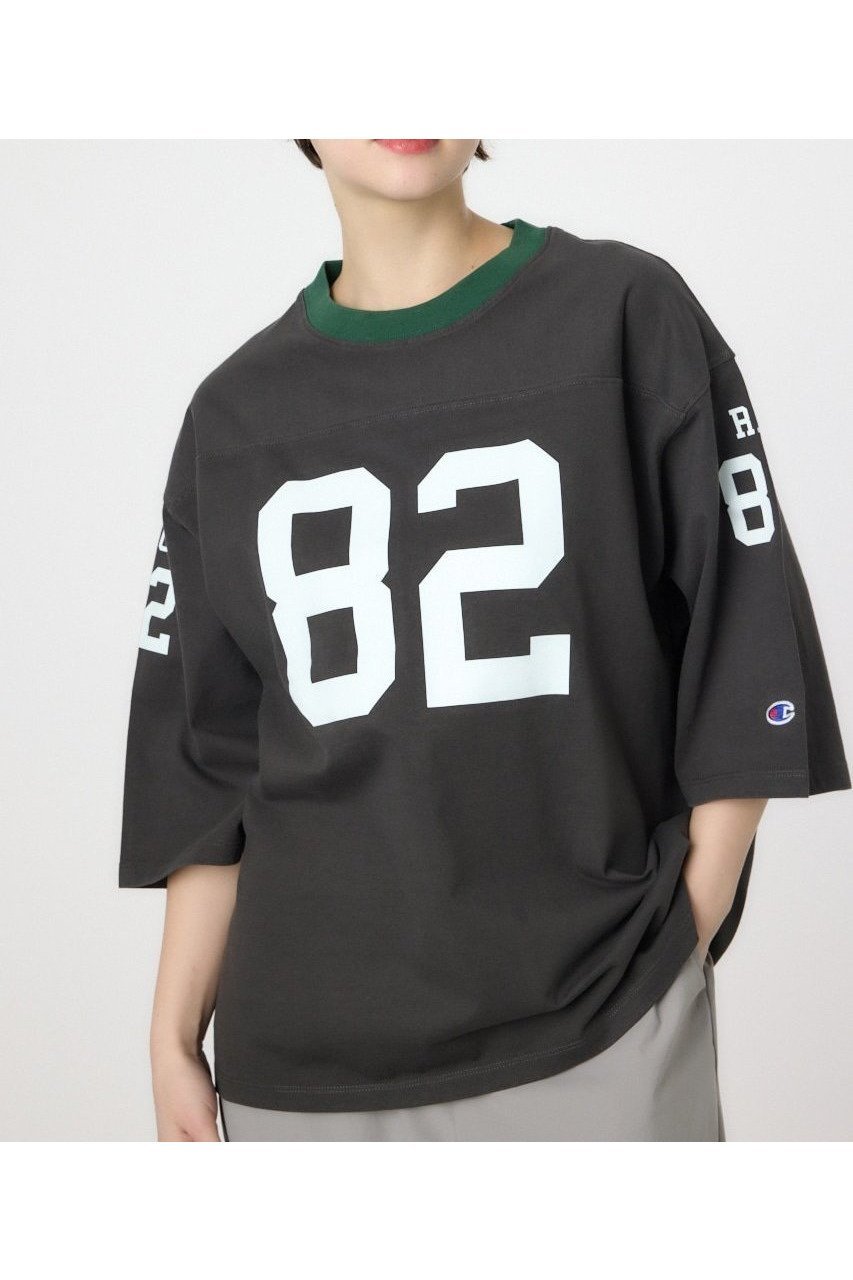 【ロデオクラウンズワイドボウル/RODEO CROWNS WIDE BOWL】の【Champion】フットボールTシャツ インテリア・キッズ・メンズ・レディースファッション・服の通販 founy(ファウニー) 　ファッション　Fashion　レディースファッション　Fashion for Women　トップス・カットソー　Cut & Sew Tops　シャツ・ブラウス・オフィスカジュアル　Elegant Blouses & Button-Ups　ロングTシャツ・Tシャツ　Longline T-Shirts & Tees　おすすめ　Recommended / Our Picks　デニム　Denim, Jeans Material　プリント　Print, Printed Pattern　ロング　Long, Long-Length　ワイド　Wide, Wide Fit　ヴィンテージ　Vintage Style　別注　Limited Edition, Custom Order　C.GRY|ID: prp329100004984998 ipo3291000000037341910
