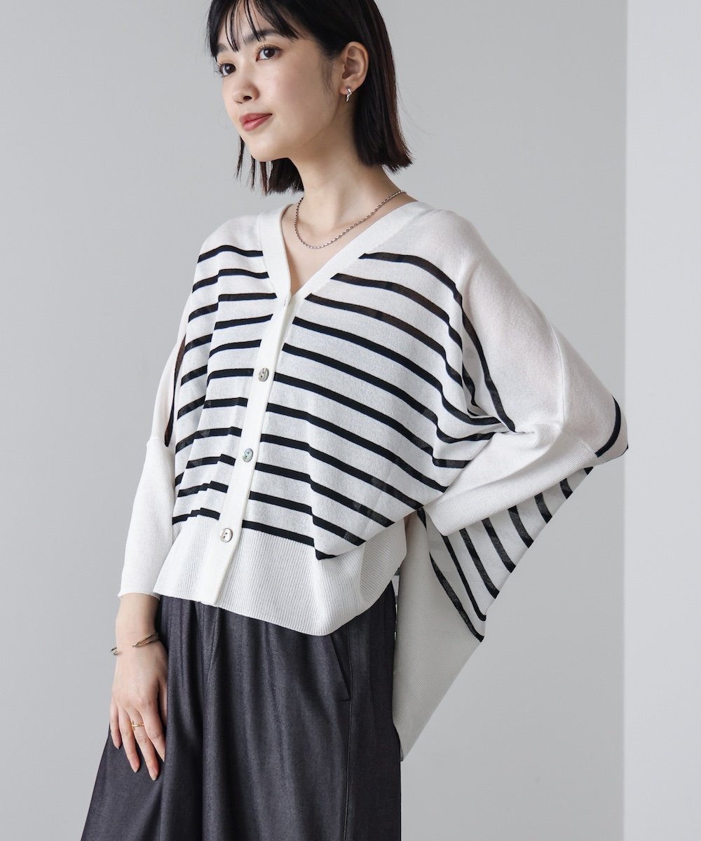 【バブ ブージュルード/Bab Bou Jeloud】の【接触冷感/UVカット】UVサラサラBOXシルエット前後差カーディガン インテリア・キッズ・メンズ・レディースファッション・服の通販 founy(ファウニー) 　ファッション　Fashion　レディースファッション　Fashion for Women　トップス・カットソー　Cut & Sew Tops　カーディガン・羽織り　Layered Style Cardigans　カーディガン　Cardigan, Knitwear　シンプル　Simple, Minimal　ボックス　Boxy, Box Shape　リラックス　Relax, Relaxed Fit　エレガント 上品　Elegant　再入荷　Restock / Back in Stock　A|ID: prp329100004985008 ipo3291000000037341956