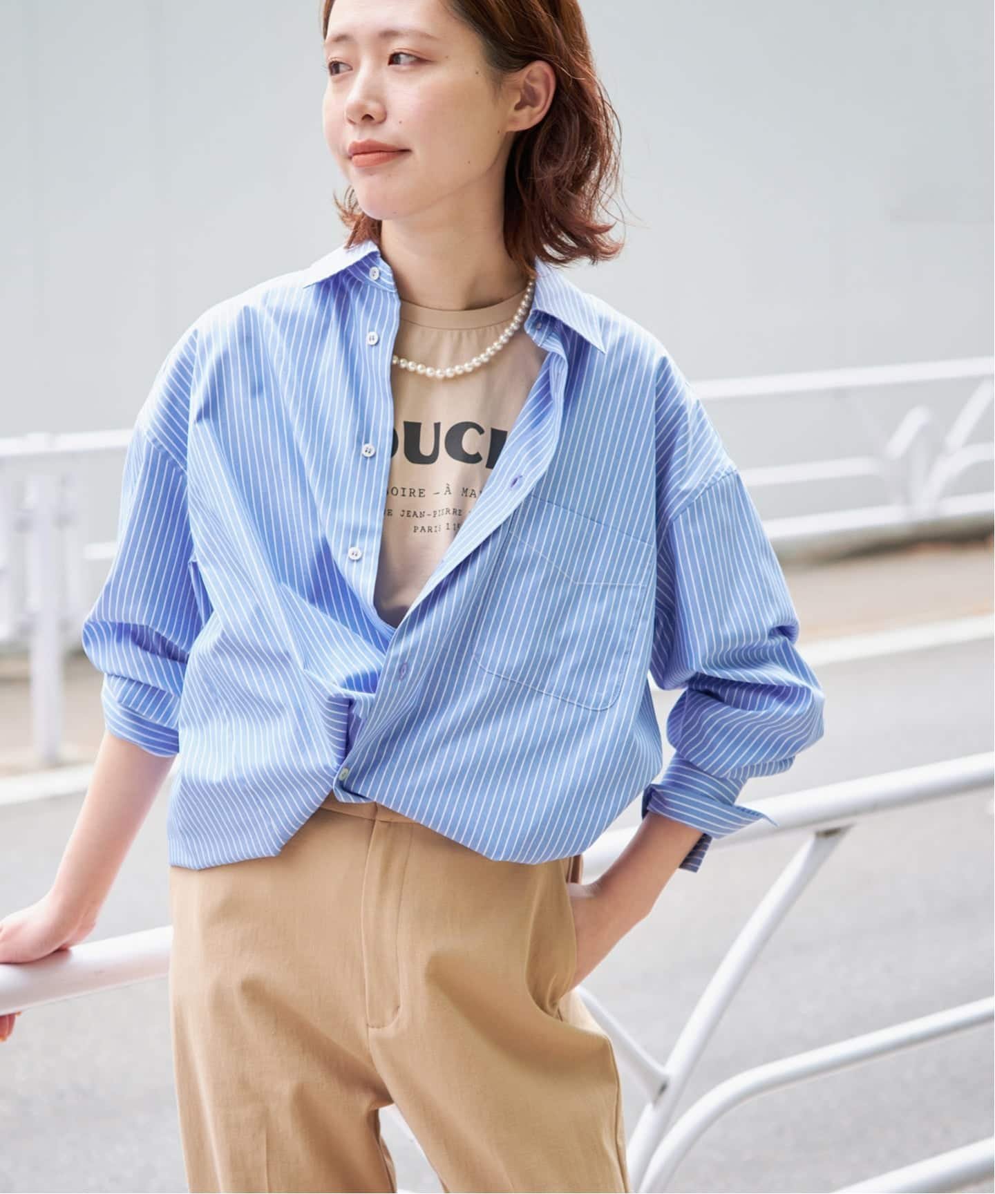 【スローブ イエナ/SLOBE IENA】の《UVカット》ポプリン2WAYシャツ インテリア・キッズ・メンズ・レディースファッション・服の通販 founy(ファウニー) 　ファッション　Fashion　レディースファッション　Fashion for Women　トップス・カットソー　Cut & Sew Tops　シャツ・ブラウス・オフィスカジュアル　Elegant Blouses & Button-Ups　2026年　2026　2026春夏・S/S　Spring/Summer 2026 SS26　カシュクール　Wrap Design　エレガント 上品　Elegant　夏　Summer　春　Spring　S/S・春夏　SS, Spring/Summer, Warm Season　サックスブルー|ID: prp329100004985014 ipo3291000000037341989