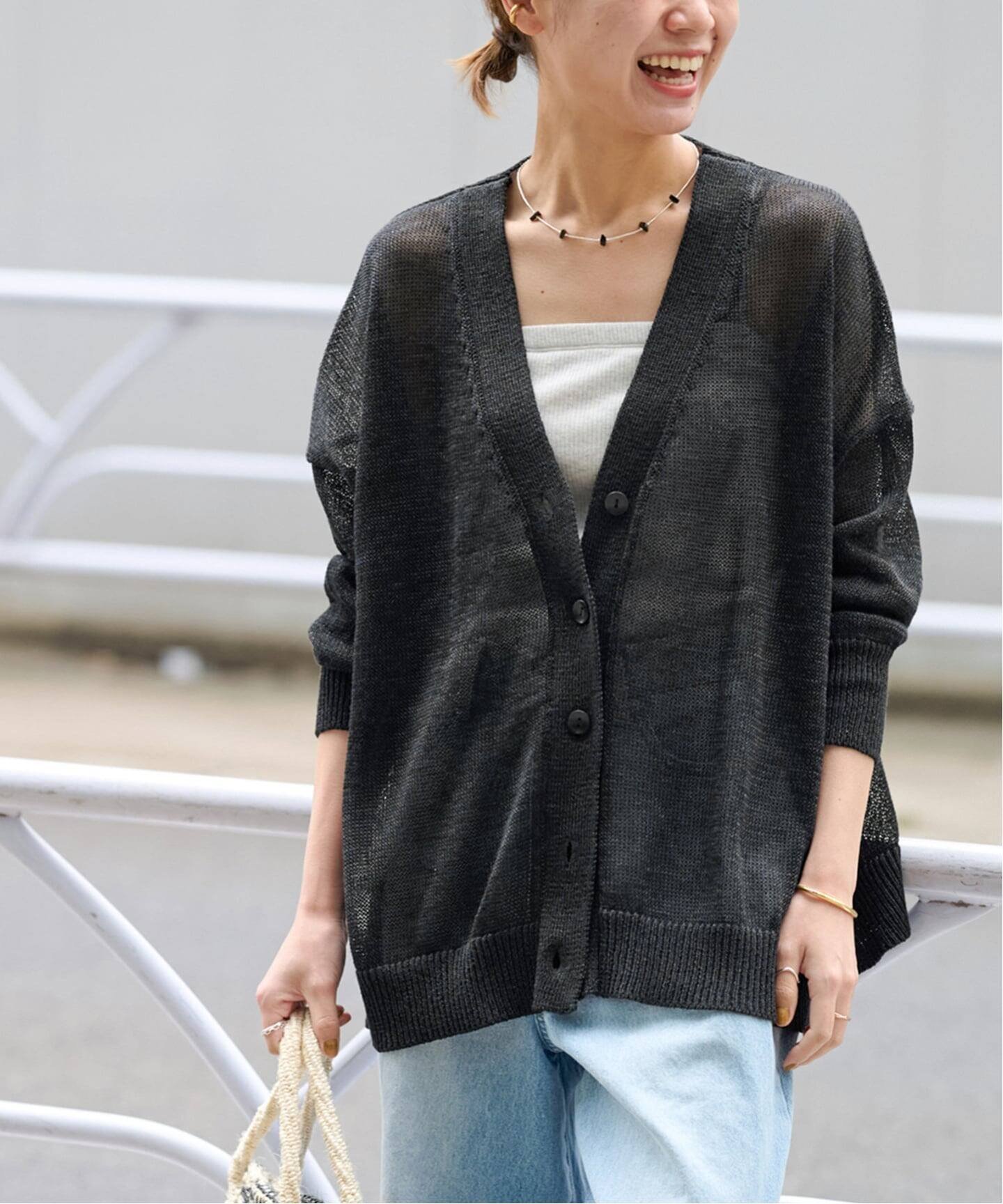 【ジャーナルスタンダード レリューム/JOURNAL STANDARD relume】の《追加 / 新色》PEリネンルーズVカーディガン インテリア・キッズ・メンズ・レディースファッション・服の通販 founy(ファウニー) 　ファッション　Fashion　レディースファッション　Fashion for Women　トップス・カットソー　Cut & Sew Tops　カーディガン・羽織り　Layered Style Cardigans　2026年　2026　2026春夏・S/S　Spring/Summer 2026 SS26　おすすめ　Recommended / Our Picks　カーディガン　Cardigan, Knitwear　ベーシック　Basic, Essential　ミックス　Mix, Mixed Style　ミドル　Middle Length, Mid Height　ブラック|ID: prp329100004985022 ipo3291000000037342049