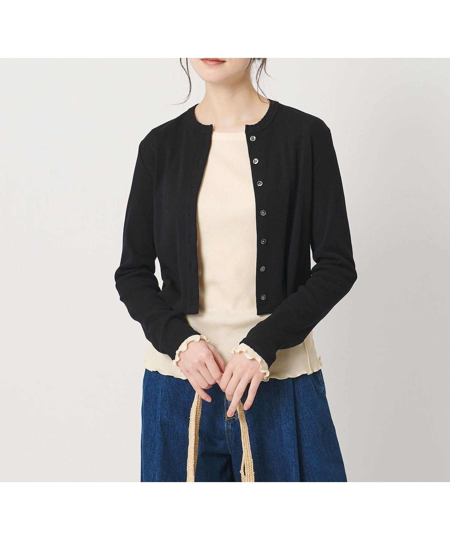 【ビューティ&ユース ユナイテッドアローズ/BEAUTY&YOUTH / UNITED ARROWS】のポリエステルコットンテレコ メローステッチ クルーネックカットソー インテリア・キッズ・メンズ・レディースファッション・服の通販 founy(ファウニー) 　ファッション　Fashion　レディースファッション　Fashion for Women　トップス・カットソー　Cut & Sew Tops　カットソー・ベーシックTシャツ　Cut-and-Sewn Tops / Stretch Tees & Basics　春　Spring　ジャケット　Jacket, Outerwear　スリット　Slit, Slit Detail　フェミニン　Feminine, Girly　エレガント 上品　Elegant　OFF WHITE|ID: prp329100004985023 ipo3291000000037342058