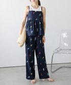 【ラジュール/Lajour】のフラワープリント ペプラムキャミ セットアップ 大人の最旬トレンドファッション＆コーディネート founy(ファウニー) ファッション Fashion レディースファッション Fashion for Women トップス・カットソー Cut & Sew Tops キャミソール&ノースリーブ Camisoles & Sleeveless Tops 花柄・フラワープリント・モチーフ Floral Prints & Motifs / Flower Pattern Tops キャミソール Camisole, Spaghetti Strap Top セットアップ Set-Up, Coordinated Outfit バランス Balance, Style Balance フェミニン Feminine, Girly フラワー Flower, Floral プリント Print, Printed Pattern ペプラム Peplum, Flared Hem リゾート Resort, Vacation Style リラックス Relax, Relaxed Fit ワイド Wide, Wide Fit エレガント 上品 Elegant 切替 Switching, Contrast Panel 夏 Summer thumbnail ネイビー|ID: prp329100004985038 ipo3291000000037342155