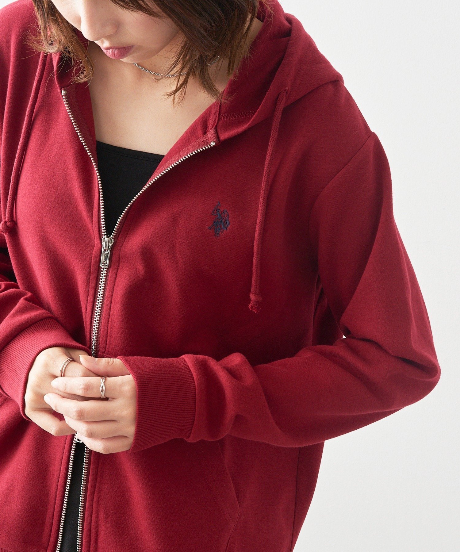 【セットアップセブン/SETUP7】のU.S. POLO ASSN./ワンポイントロゴ ダブルジップパーカー ポロ インテリア・キッズ・メンズ・レディースファッション・服の通販 founy(ファウニー) 　ファッション　Fashion　レディースファッション　Fashion for Women　トップス・カットソー　Cut & Sew Tops　レディースパーカー・カジュアルフーディー　Casual Hoodies & Sweatshirts　キャップ　Cap, Baseball Cap　ショート　Short, Short Length　シンプル　Simple, Minimal　スニーカー　Sneakers, Trainers　スポーツ　Sports, Activewear　スポーティ　Sporty, Casual Athletic　ダウン　Down, Puffer　デニム　Denim, Jeans Material　パーカー　Hoodie, Parka　フェイス　Face, Facial Design　リラックス　Relax, Relaxed Fit　ロング　Long, Long-Length　ワンポイント　One Point, Statement Accent　再入荷　Restock / Back in Stock　BGD|ID: prp329100004985045 ipo3291000000037342187