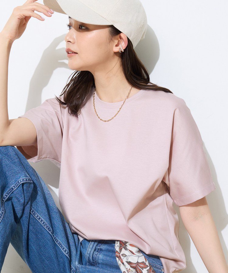 【インディヴィ/INDIVI】の【汗ジミ防止/褒められTシャツ】上品カジュアル!ドルマンTシャツ インテリア・キッズ・メンズ・レディースファッション・服の通販 founy(ファウニー) 　ファッション　Fashion　レディースファッション　Fashion for Women　トップス・カットソー　Cut & Sew Tops　シャツ・ブラウス・オフィスカジュアル　Elegant Blouses & Button-Ups　ロングTシャツ・Tシャツ　Longline T-Shirts & Tees　ストレッチ　Stretch, Stretchy Fabric　スマート　Smart, Elegant　スリット　Slit, Slit Detail　フラット　Flat, Flat Shoes　ワイド　Wide, Wide Fit　夏　Summer　エレガント 上品　Elegant　ピンク|ID: prp329100004985053 ipo3291000000037342236