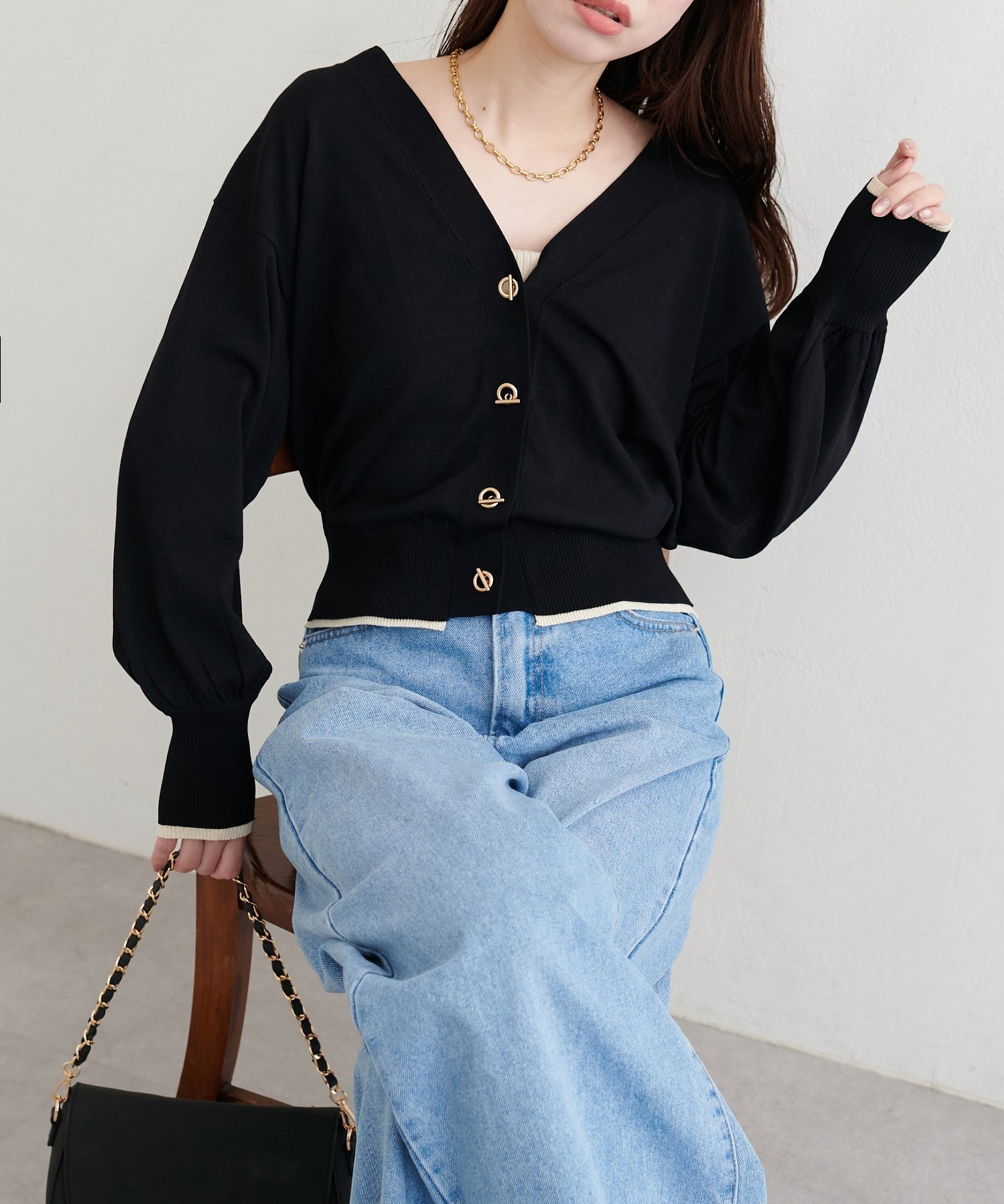 【ナチュラルクチュール/natural couture】の【sherbet line】裾配色ハトメバー釦UVカーディガン インテリア・キッズ・メンズ・レディースファッション・服の通販 founy(ファウニー) 　ファッション　Fashion　レディースファッション　Fashion for Women　トップス・カットソー　Cut & Sew Tops　カーディガン・羽織り　Layered Style Cardigans　インナー　Innerwear　ヴィンテージ　Vintage Style　カーディガン　Cardigan, Knitwear　ギャザー　Gathered, Ruffled　スニーカー　Sneakers, Trainers　タイトスカート　Pencil Skirt, Tight Skirt　デニム　Denim, Jeans Material　ネックレス　Necklace, Pendant Necklace　フロント　Front, Front Design　リラックス　Relax, Relaxed Fit　ロング　Long, Long-Length　再入荷　Restock / Back in Stock　おすすめ　Recommended / Our Picks　夏　Summer　エレガント 上品　Elegant　2026年　2026　2026春夏・S/S　Spring/Summer 2026 SS26　ブラック|ID: prp329100004985060 ipo3291000000037342269
