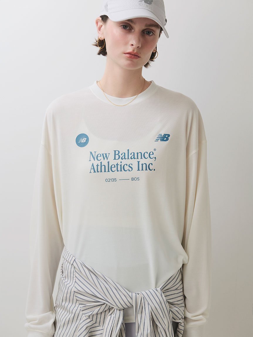 【エミ/emmi】の【New Balance for emmi】グラフィックロングTシャツ 大人の最旬トレンドファッション＆コーディネート founy(ファウニー) 　ファッション　Fashion　レディースファッション　Fashion for Women　トップス・カットソー　Cut & Sew Tops　シャツ・ブラウス・オフィスカジュアル　Elegant Blouses & Button-Ups　ロングTシャツ・Tシャツ　Longline T-Shirts & Tees　おすすめ　Recommended / Our Picks　グラフィック　Graphic, Graphic Design　コレクション　Collection, Seasonal Line　ジャケット　Jacket, Outerwear　スマート　Smart, Elegant　フロント　Front, Front Design　レギンス　Leggings, Stretch Pants　ロング　Long, Long-Length　 other-1|ID: prp329100004985076 ipo3291000000037342343