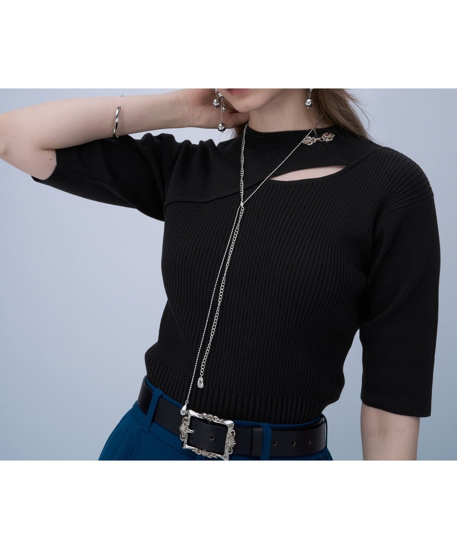【ハレ/HARE】のチャイナカナグリブニット インテリア・キッズ・メンズ・レディースファッション・服の通販 founy(ファウニー) 　ファッション　Fashion　レディースファッション　Fashion for Women　トップス・カットソー　Cut & Sew Tops　ニット　Knit Tops & Sweaters　おすすめ　Recommended / Our Picks　ウェーブ　Wavy Pattern　カーゴパンツ　Cargo Pants, Utility Pants　ショート　Short, Short Length　ストレート　Straight, Straight Cut　スニーカー　Sneakers, Trainers　スリット　Slit, Slit Detail　スリーブ　Sleeve, Long Sleeve / Short Sleeve　ハーフ　Half, Half-Length　フレア　Flare, Flared　ワイド　Wide, Wide Fit　エレガント 上品　Elegant　厚底　Platform Shoes　夏　Summer　ブラック09|ID: prp329100004985078 ipo3291000000037342350