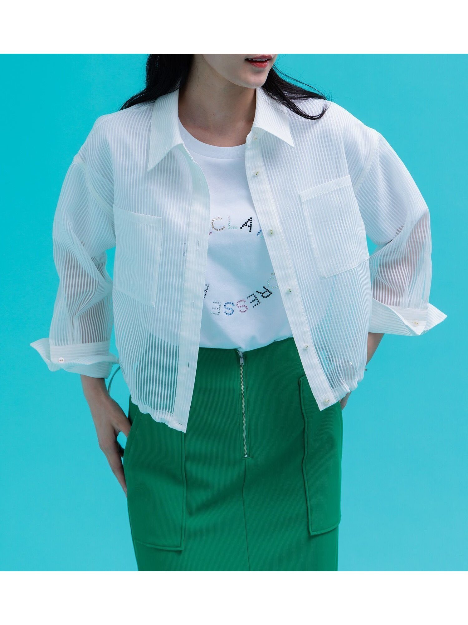 【テチチ/Te chichi】のシアーコードストライプシャツ インテリア・キッズ・メンズ・レディースファッション・服の通販 founy(ファウニー) 　ファッション　Fashion　レディースファッション　Fashion for Women　トップス・カットソー　Cut & Sew Tops　シャツ・ブラウス・オフィスカジュアル　Elegant Blouses & Button-Ups　おすすめ　Recommended / Our Picks　エアリー　Airy Texture　ストライプ　Stripe, Striped Pattern　タンク　Tank Top, Sleeveless Top　デニム　Denim, Jeans Material　ドローストリング　Drawstring, Pull Cord　ベーシック　Basic, Essential　リラックス　Relax, Relaxed Fit　ワイド　Wide, Wide Fit　オフホワイト|ID: prp329100004985079 ipo3291000000037342356
