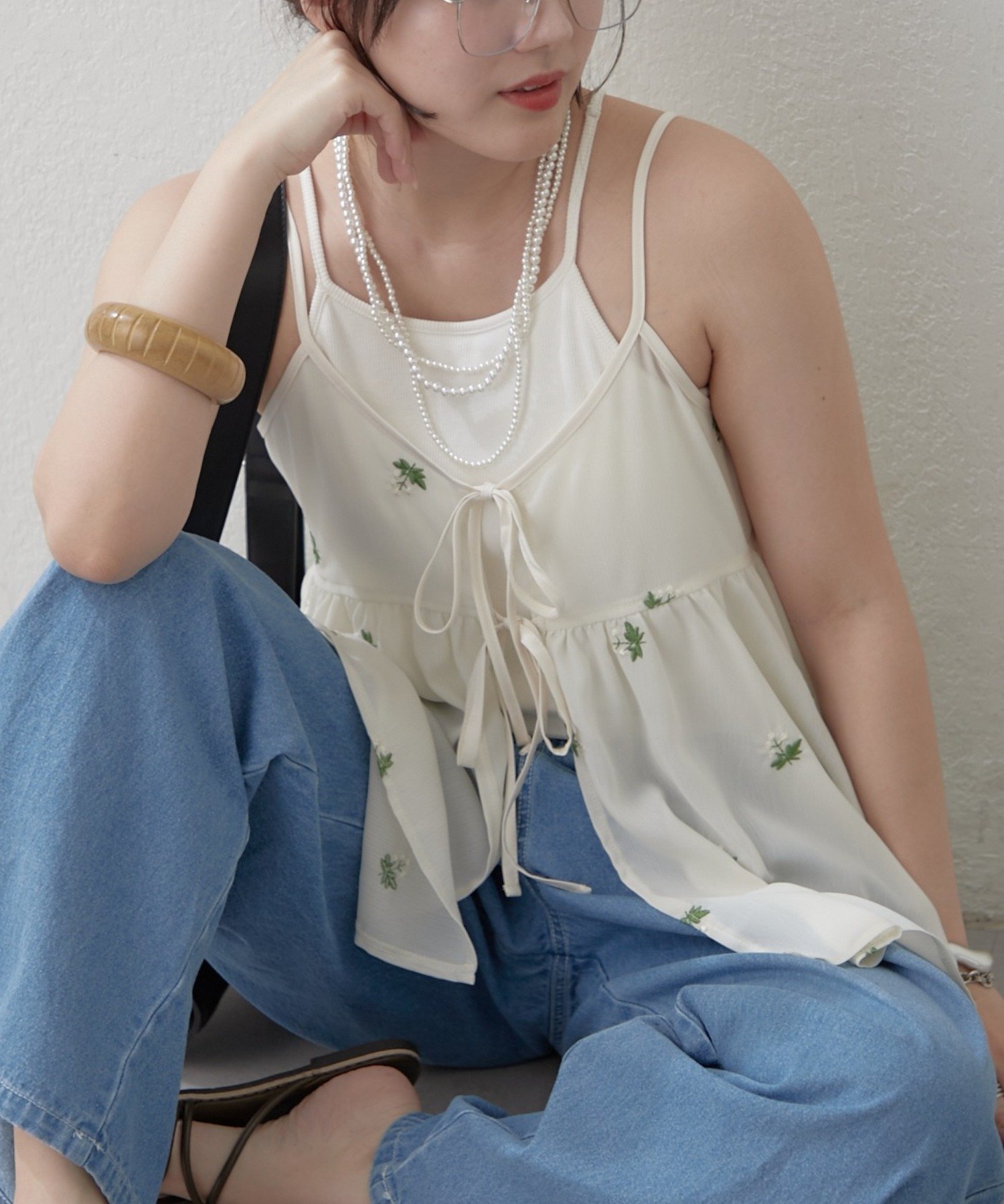 【アンドフォーエバー/RMAF】の【SETUP】花刺繍キャミチュニックブラウス インテリア・キッズ・メンズ・レディースファッション・服の通販 founy(ファウニー) 　ファッション　Fashion　レディースファッション　Fashion for Women　トップス・カットソー　Cut & Sew Tops　キャミソール&ノースリーブ　Camisoles & Sleeveless Tops　シャツ・ブラウス・オフィスカジュアル　Elegant Blouses & Button-Ups　2026年　2026　2026春夏・S/S　Spring/Summer 2026 SS26　セットアップ　Set-Up, Coordinated Outfit　チュニック　Tunic, Long Top　再入荷　Restock / Back in Stock　アイボリー|ID: prp329100004985086 ipo3291000000037342401