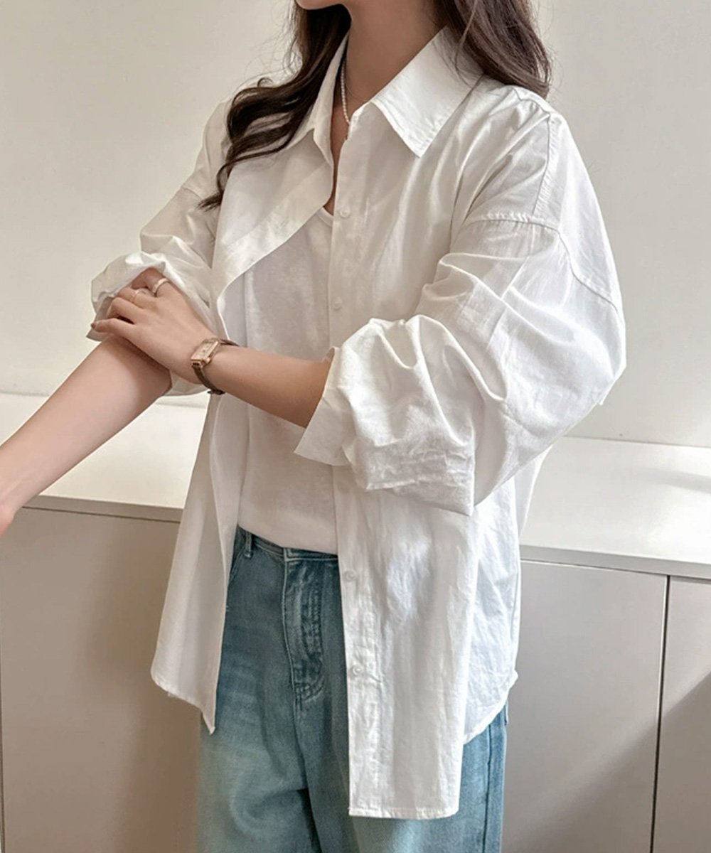 【ミニミニストア/miniministore】のシャツレディースオーバーサイズ長袖シャツ 大人の最旬トレンドファッション＆コーディネート founy(ファウニー) 　ファッション　Fashion　レディースファッション　Fashion for Women　トップス・カットソー　Cut & Sew Tops　シャツ・ブラウス・オフィスカジュアル　Elegant Blouses & Button-Ups　イエロー　Yellow　春　Spring　シンプル　Simple, Minimal　チェリー　Cherry, Cherry Pattern　定番　Standard, Basic Item　長袖　Long Sleeve, Full Sleeve　フロント　Front, Front Design　ベーシック　Basic, Essential　ポケット　Pocket, Pocket Detail　無地　Plain, Solid Color　ラベンダー　Lavender　S/S・春夏　SS, Spring/Summer, Warm Season　おすすめ　Recommended / Our Picks　夏　Summer　 other-1|ID: prp329100004985087 ipo3291000000037342404