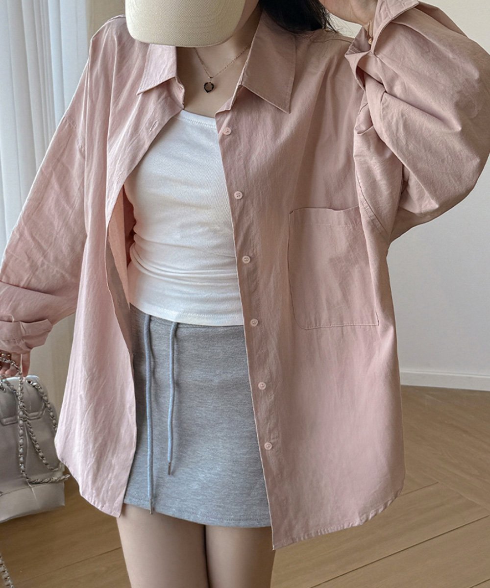 【ミニミニストア/miniministore】のシャツレディースオーバーサイズ長袖シャツ インテリア・キッズ・メンズ・レディースファッション・服の通販 founy(ファウニー) 　ファッション　Fashion　レディースファッション　Fashion for Women　トップス・カットソー　Cut & Sew Tops　シャツ・ブラウス・オフィスカジュアル　Elegant Blouses & Button-Ups　イエロー　Yellow　春　Spring　シンプル　Simple, Minimal　チェリー　Cherry, Cherry Pattern　定番　Standard, Basic Item　長袖　Long Sleeve, Full Sleeve　フロント　Front, Front Design　ベーシック　Basic, Essential　ポケット　Pocket, Pocket Detail　無地　Plain, Solid Color　ラベンダー　Lavender　S/S・春夏　SS, Spring/Summer, Warm Season　おすすめ　Recommended / Our Picks　夏　Summer　スモークピンク|ID: prp329100004985087 ipo3291000000037342410
