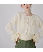 【ナチュラル ビューティー ベーシック/NATURAL BEAUTY BASIC】のN. レース羽織ブラウス 大人の最旬トレンドファッション＆コーディネート founy(ファウニー) ファッション Fashion レディースファッション Fashion for Women トップス・カットソー Cut & Sew Tops シャツ・ブラウス・オフィスカジュアル Elegant Blouses & Button-Ups カットソー Cut and Sewn Top ショート Short, Short Length フロント Front, Front Design メッシュ Mesh, Net Fabric リボン Ribbon, Bow レース Lace, Lace Fabric 春 Spring 羽織 Haori, Light Jacket thumbnail オフホワイト1|ID: prp329100004985100 ipo3291000000037342465