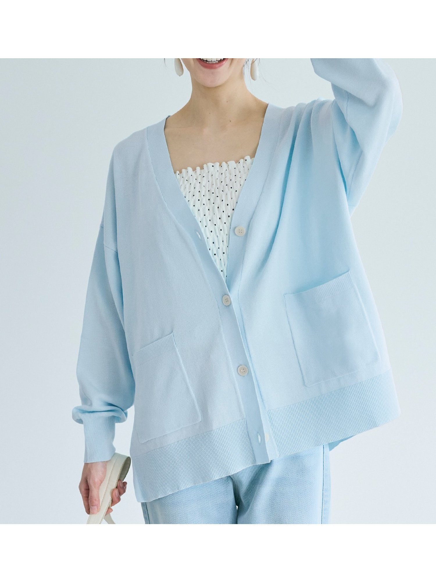 【コカ/COCA】の【UVカット】ビッグカーディガン インテリア・キッズ・メンズ・レディースファッション・服の通販 founy(ファウニー) 　ファッション　Fashion　レディースファッション　Fashion for Women　トップス・カットソー　Cut & Sew Tops　カーディガン・羽織り　Layered Style Cardigans　春　Spring　カーディガン　Cardigan, Knitwear　シンプル　Simple, Minimal　タンク　Tank Top, Sleeveless Top　長袖　Long Sleeve, Full Sleeve　バランス　Balance, Style Balance　ビッグ　Big, Oversized　ベーシック　Basic, Essential　ポケット　Pocket, Pocket Detail　無地　Plain, Solid Color　ロング　Long, Long-Length　夏　Summer　ビジネス 仕事 通勤　Business / Work / Commuting　2026年　2026　2026春夏・S/S　Spring/Summer 2026 SS26　Lt.blue|ID: prp329100004985102 ipo3291000000037342474