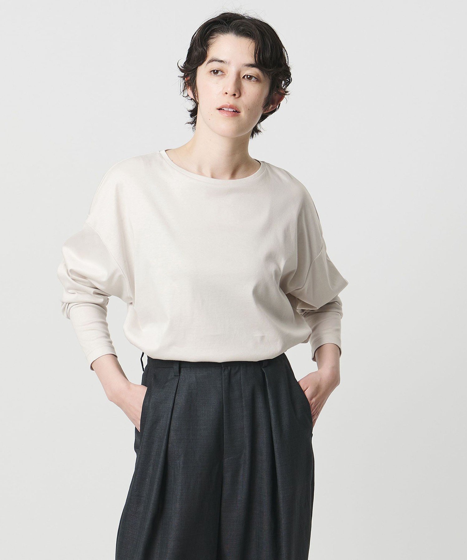 【ビューティ&ユース ユナイテッドアローズ/BEAUTY&YOUTH / UNITED ARROWS】のMARW UNITED ARROWS ロングスリーブ カットソー 汗染み防止 インテリア・キッズ・メンズ・レディースファッション・服の通販 founy(ファウニー) 　ファッション　Fashion　レディースファッション　Fashion for Women　トップス・カットソー　Cut & Sew Tops　カットソー・ベーシックTシャツ　Cut-and-Sewn Tops / Stretch Tees & Basics　インナー　Innerwear　秋　Autumn　カットソー　Cut and Sewn Top　シンプル　Simple, Minimal　ジャケット　Jacket, Outerwear　スリーブ　Sleeve, Long Sleeve / Short Sleeve　人気　Popular, Best Seller　ロング　Long, Long-Length　冬　Winter / This Winter　ビジネス 仕事 通勤　Business / Work / Commuting　LT.GRAY|ID: prp329100004985105 ipo3291000000037342487