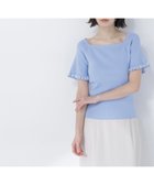 【ナチュラル ビューティー ベーシック/NATURAL BEAUTY BASIC】のボーダーフリルスリーブニット 大人の最旬トレンドファッション＆コーディネート founy(ファウニー) ファッション Fashion レディースファッション Fashion for Women トップス・カットソー Cut & Sew Tops ニット Knit Tops & Sweaters シンプル Simple, Minimal スクエア Square, Square Shape デコルテ Décolleté, Neckline フリル Frill, Ruffle ボーダー Border, Stripe エレガント 上品 Elegant thumbnail ブルー×オフ2|ID: prp329100004985106 ipo3291000000037342495