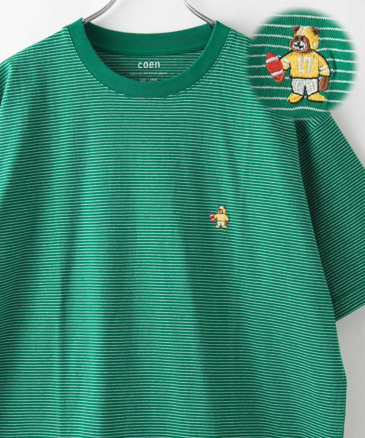 【コーエン/COEN】のUSAコットンベア刺繍Tシャツ インテリア・キッズ・メンズ・レディースファッション・服の通販 founy(ファウニー) 　ファッション　Fashion　レディースファッション　Fashion for Women　トップス・カットソー　Cut & Sew Tops　シャツ・ブラウス・オフィスカジュアル　Elegant Blouses & Button-Ups　ロングTシャツ・Tシャツ　Longline T-Shirts & Tees　シンプル　Simple, Minimal　スポーティ　Sporty, Casual Athletic　人気　Popular, Best Seller　ベーシック　Basic, Essential　メンズ　Men's, Menswear　ワンポイント　One Point, Statement Accent　おすすめ　Recommended / Our Picks　その他6|ID: prp329100004985107 ipo3291000000037342501