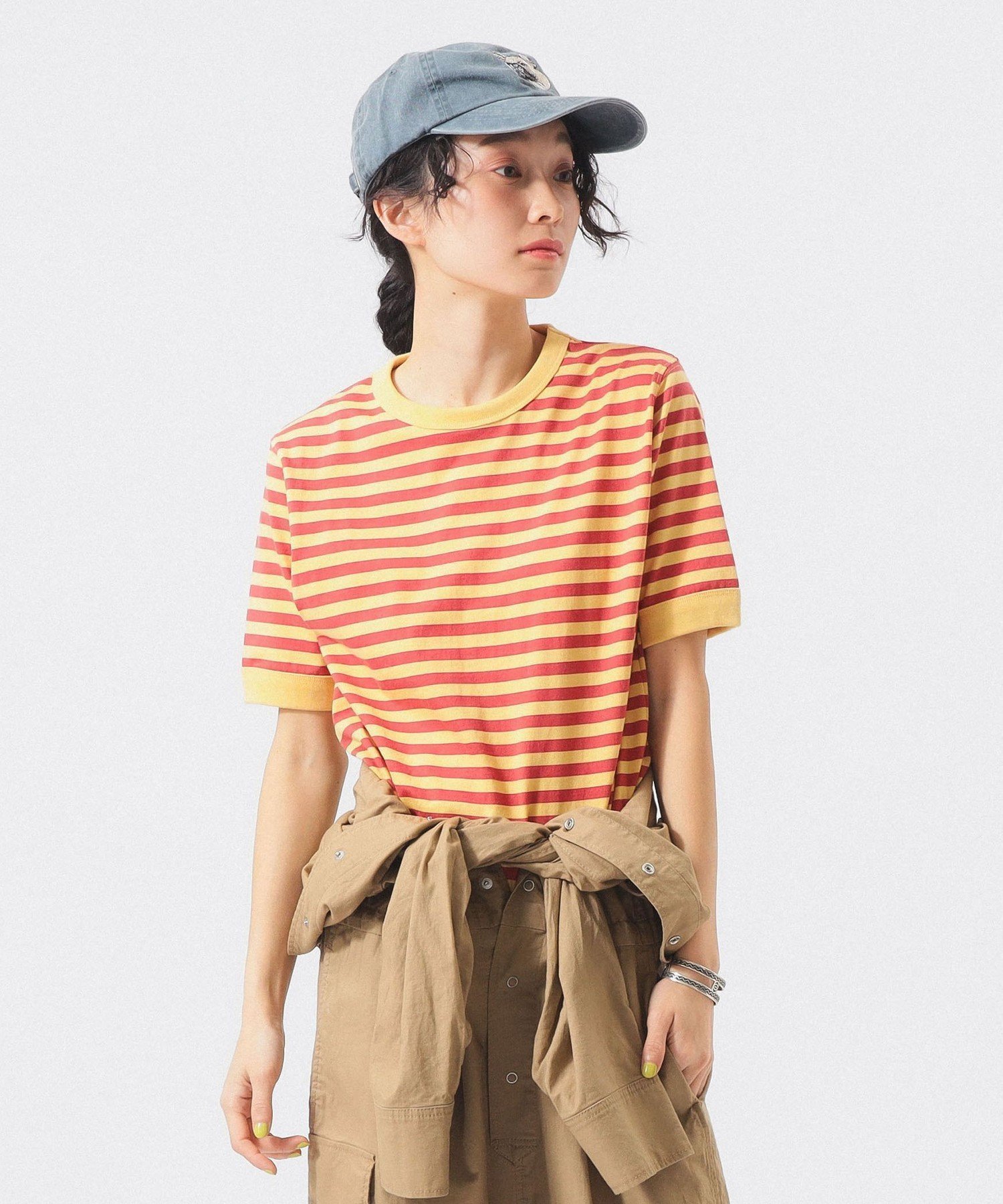 【ビームス ウイメン/BEAMS】のボーダー バインダー ショートスリーブ Tシャツ インテリア・キッズ・メンズ・レディースファッション・服の通販 founy(ファウニー) 　ファッション　Fashion　レディースファッション　Fashion for Women　トップス・カットソー　Cut & Sew Tops　シャツ・ブラウス・オフィスカジュアル　Elegant Blouses & Button-Ups　ロングTシャツ・Tシャツ　Longline T-Shirts & Tees　インナー　Innerwear　キャミソール　Camisole, Spaghetti Strap Top　サロペット　Overalls, Salopette　ショート　Short, Short Length　スリーブ　Sleeve, Long Sleeve / Short Sleeve　デニム　Denim, Jeans Material　トレンド　Trend, Trending Now　定番　Standard, Basic Item　フィット　Fit, Slim Fit　ベーシック　Basic, Essential　ボーダー　Border, Stripe　半袖　Short Sleeve, Half Sleeve　おすすめ　Recommended / Our Picks　YELLOW|ID: prp329100004985113 ipo3291000000037342533