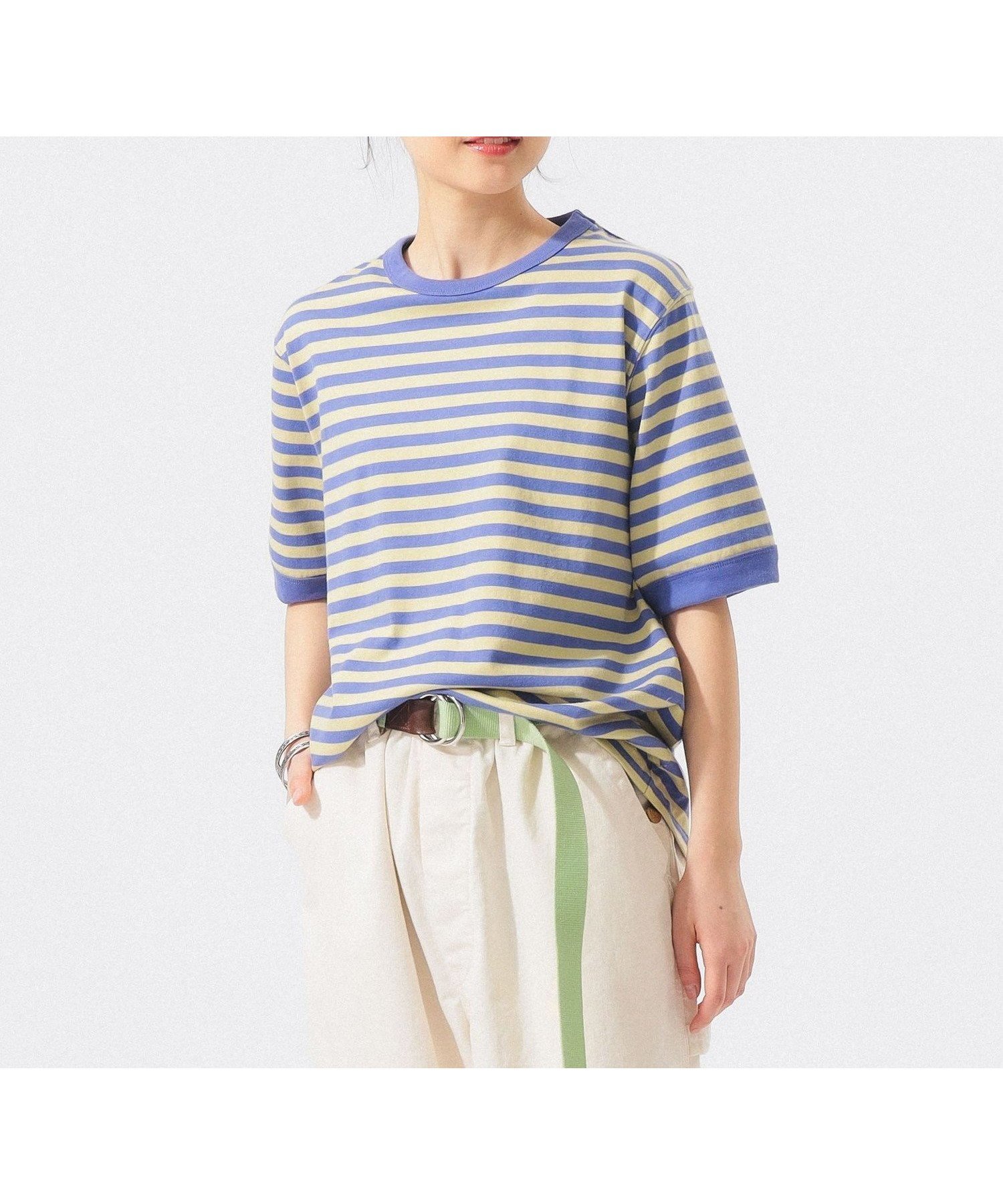 【ビームス ウイメン/BEAMS】のボーダー バインダー ショートスリーブ Tシャツ インテリア・キッズ・メンズ・レディースファッション・服の通販 founy(ファウニー) 　ファッション　Fashion　レディースファッション　Fashion for Women　トップス・カットソー　Cut & Sew Tops　シャツ・ブラウス・オフィスカジュアル　Elegant Blouses & Button-Ups　ロングTシャツ・Tシャツ　Longline T-Shirts & Tees　インナー　Innerwear　キャミソール　Camisole, Spaghetti Strap Top　サロペット　Overalls, Salopette　ショート　Short, Short Length　スリーブ　Sleeve, Long Sleeve / Short Sleeve　デニム　Denim, Jeans Material　トレンド　Trend, Trending Now　定番　Standard, Basic Item　フィット　Fit, Slim Fit　ベーシック　Basic, Essential　ボーダー　Border, Stripe　半袖　Short Sleeve, Half Sleeve　おすすめ　Recommended / Our Picks　PURPLE|ID: prp329100004985113 ipo3291000000037342534