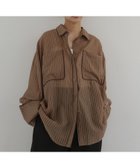 【ヘラム/hellam】の配色パイピング オーバーサイズシアーシャツ 大人の最旬トレンドファッション＆コーディネート founy(ファウニー) ファッション Fashion レディースファッション Fashion for Women トップス・カットソー Cut & Sew Tops シャツ・ブラウス・オフィスカジュアル Elegant Blouses & Button-Ups パイピング Piping, Trim Design 人気 Popular, Best Seller thumbnail ブラウン|ID: prp329100004985131 ipo3291000000037365867