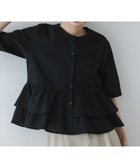 【センスオブプレイス/SENSE OF PLACE by URBAN RESEARCH】のフリルペプラムブラウス 大人の最旬トレンドファッション＆コーディネート founy(ファウニー) ファッション Fashion レディースファッション Fashion for Women トップス・カットソー Cut & Sew Tops シャツ・ブラウス・オフィスカジュアル Elegant Blouses & Button-Ups シンプル Simple, Minimal スマート Smart, Elegant デニム Denim, Jeans Material バランス Balance, Style Balance フリル Frill, Ruffle S/S・春夏 SS, Spring/Summer, Warm Season 夏 Summer 2026年 2026 2026春夏・S/S Spring/Summer 2026 SS26 thumbnail ブラック|ID: prp329100004985135 ipo3291000000037349813