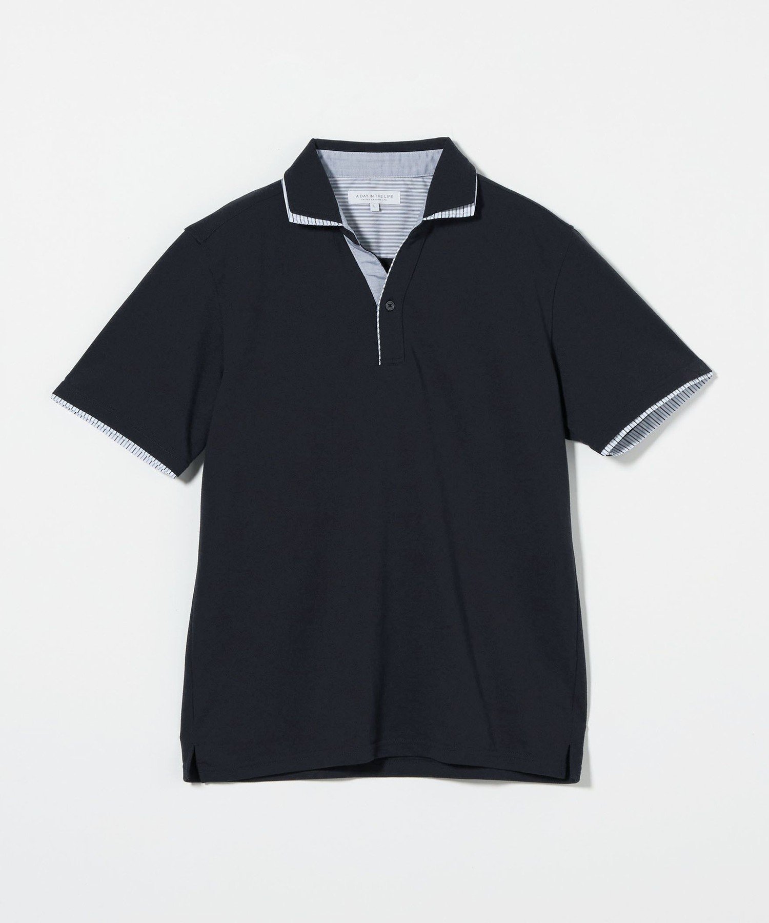 【ユナイテッドアローズ/UNITED ARROWS / MEN】のダブルカラー スキッパー ポロシャツ A DAY IN THE LIFE インテリア・キッズ・メンズ・レディースファッション・服の通販 founy(ファウニー) 　ファッション　Fashion　メンズファッション　Fashion for Men　鹿の子　Piqué, Kanoko Fabric　スキッパー　Skipper, Open Collar　スラックス　Slacks, Dress Pants　ダブル　Double, Double-Breasted　デニム　Denim, Jeans Material　ポロシャツ　Polo Shirt, Collared Tee　ヨーク　Yoke, Yoke Design　アウトレット　Outlet / Clearance　おすすめ　Recommended / Our Picks　夏　Summer　NAVY|ID: prp329100004985157 ipo3291000000037342811
