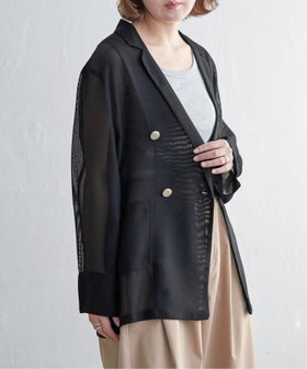 【ノッチ/notch】の麻タッチシアーダブルテーラージャケット 大人の最旬トレンドファッション＆コーディネート founy(ファウニー) ファッション Fashion レディースファッション Fashion for Women アウター Coat / Outerwear Collection レディースジャケット・軽アウター Jackets コンパクト Compact, Small Size シアー Sheer, See-Through ジャケット Jacket, Outerwear バランス Balance, Style Balance ワイド Wide, Wide Fit |ID:prp329100004985221