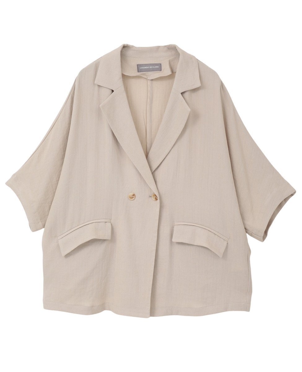 【メルローズ クレール/MELROSE claire】のドルマンジャケット インテリア・キッズ・メンズ・レディースファッション・服の通販 founy(ファウニー) 　ファッション　Fashion　レディースファッション　Fashion for Women　アウター　Coat / Outerwear Collection　レディースジャケット・軽アウター　Jackets　ジャケット　Jacket, Outerwear　夏　Summer　羽織　Haori, Light Jacket　ベージュ|ID: prp329100004985263 ipo3291000000037343231