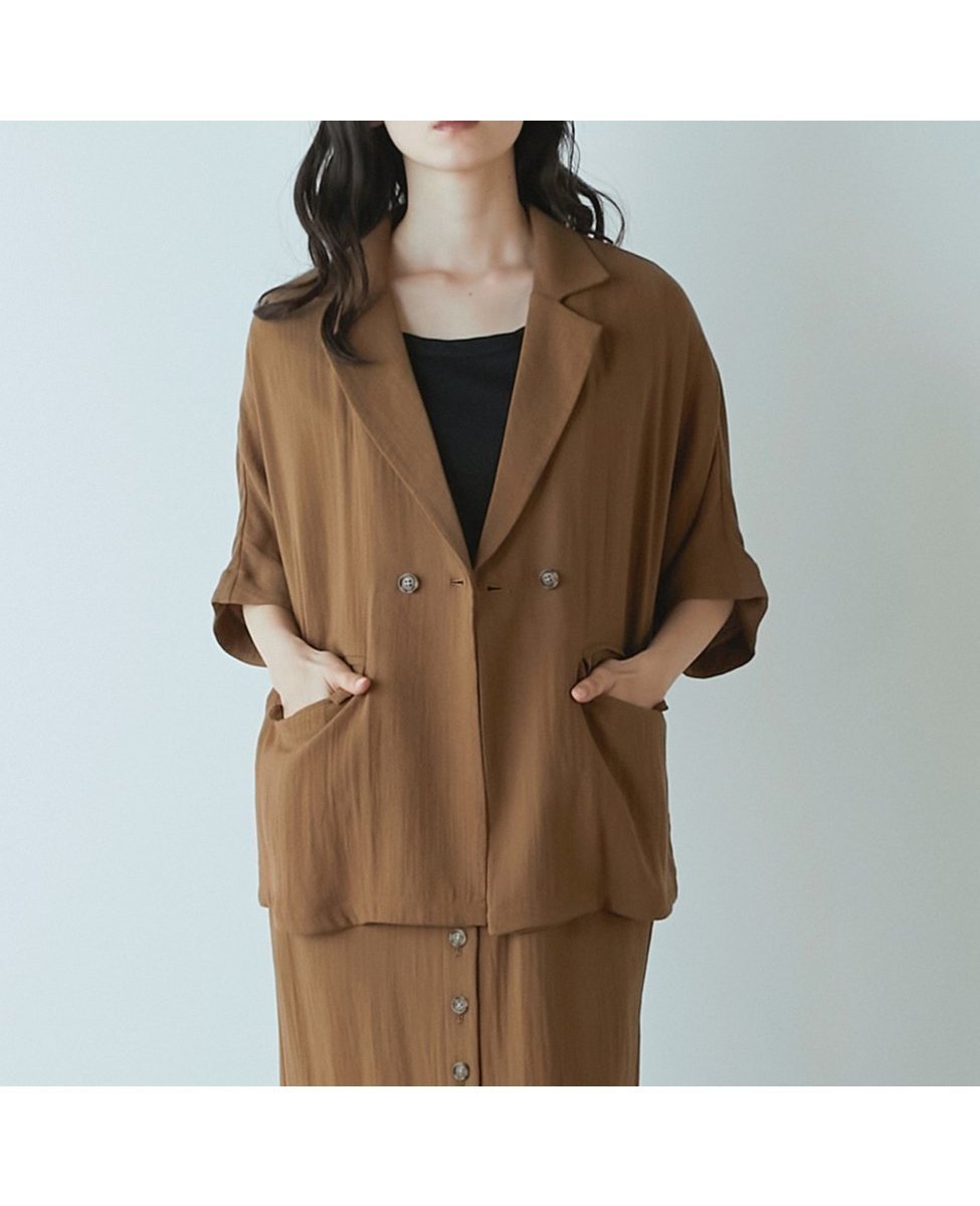 【メルローズ クレール/MELROSE claire】のドルマンジャケット インテリア・キッズ・メンズ・レディースファッション・服の通販 founy(ファウニー) 　ファッション　Fashion　レディースファッション　Fashion for Women　アウター　Coat / Outerwear Collection　レディースジャケット・軽アウター　Jackets　ジャケット　Jacket, Outerwear　夏　Summer　羽織　Haori, Light Jacket　キャメル|ID: prp329100004985263 ipo3291000000037343232