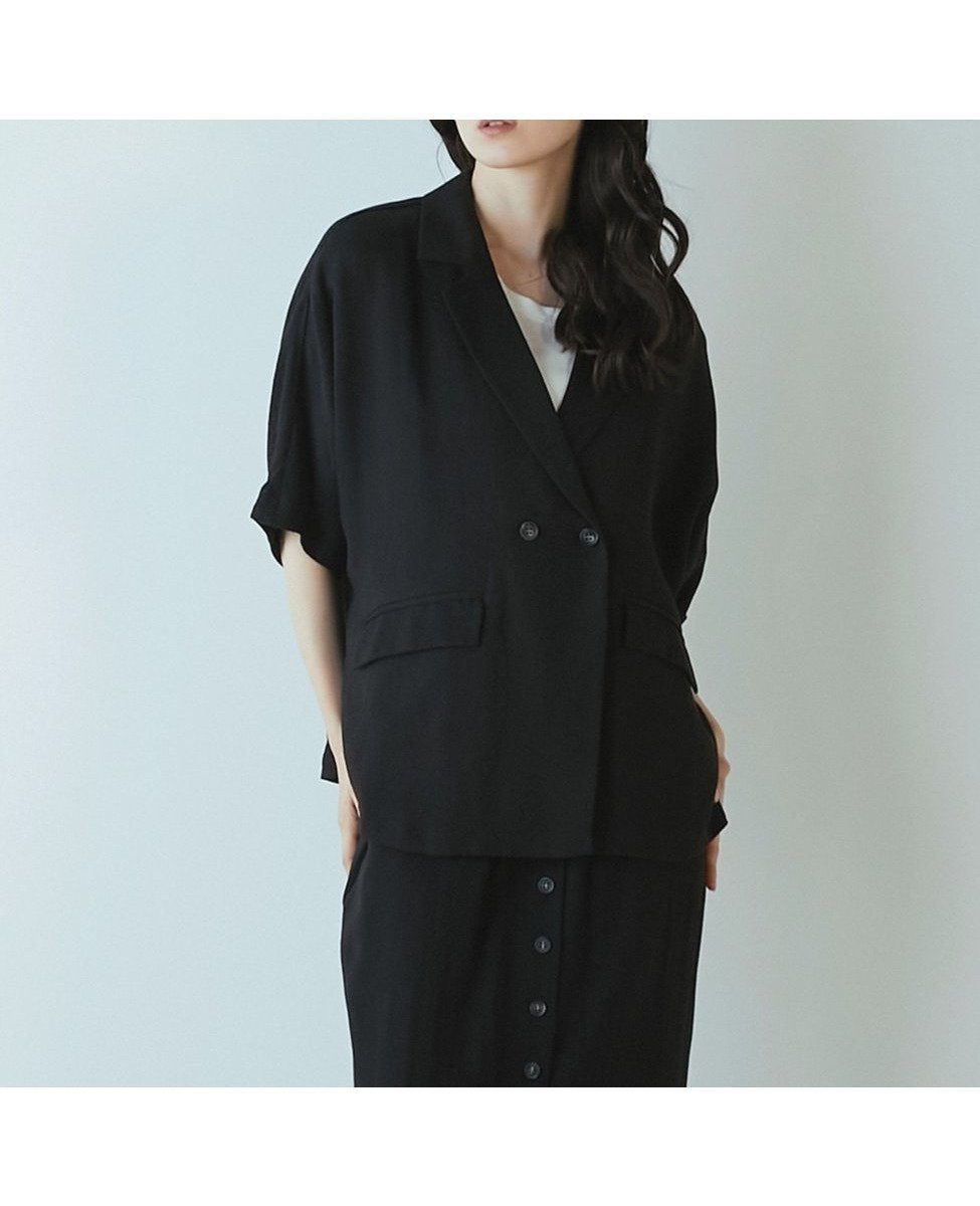 【メルローズ クレール/MELROSE claire】のドルマンジャケット インテリア・キッズ・メンズ・レディースファッション・服の通販 founy(ファウニー) 　ファッション　Fashion　レディースファッション　Fashion for Women　アウター　Coat / Outerwear Collection　レディースジャケット・軽アウター　Jackets　ジャケット　Jacket, Outerwear　夏　Summer　羽織　Haori, Light Jacket　ブラック|ID: prp329100004985263 ipo3291000000037343233