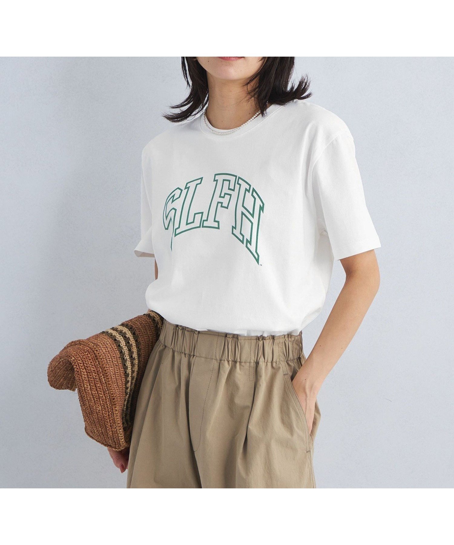 【ユナイテッドアローズ/UNITED ARROWS】のSLF ロゴ Tシャツ インテリア・キッズ・メンズ・レディースファッション・服の通販 founy(ファウニー) 　ファッション　Fashion　レディースファッション　Fashion for Women　トップス・カットソー　Cut & Sew Tops　シャツ・ブラウス・オフィスカジュアル　Elegant Blouses & Button-Ups　ロングTシャツ・Tシャツ　Longline T-Shirts & Tees　インナー　Innerwear　春　Spring　カーディガン　Cardigan, Knitwear　グラフィック　Graphic, Graphic Design　サテン　Satin, Glossy Fabric　ジャケット　Jacket, Outerwear　プリント　Print, Printed Pattern　ボトム　Bottoms, Lower Wear　アウトレット　Outlet / Clearance　夏　Summer　OFF WHITE|ID: prp329100004985452 ipo3291000000037344841