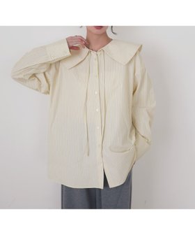 【リアン/Lian】のビックカラーストライプシャツ 大人の最旬トレンドファッション＆コーディネート founy(ファウニー) ファッション Fashion レディースファッション Fashion for Women トップス・カットソー Cut & Sew Tops シャツ・ブラウス・オフィスカジュアル Elegant Blouses & Button-Ups クラシカル Classical, Vintage-Inspired ストライプ Stripe, Striped Pattern |ID:prp329100004985454