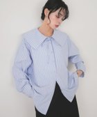 【リアン/Lian】のビックカラーストライプシャツ 大人の最旬トレンドファッション＆コーディネート founy(ファウニー) ファッション Fashion レディースファッション Fashion for Women トップス・カットソー Cut & Sew Tops シャツ・ブラウス・オフィスカジュアル Elegant Blouses & Button-Ups クラシカル Classical, Vintage-Inspired ストライプ Stripe, Striped Pattern thumbnail ブルー|ID: prp329100004985454 ipo3291000000037344869
