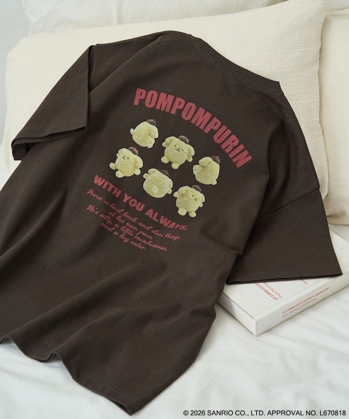【フリークスストア/FREAK'S STORE】の限定展開 別注/ポムポムプリン バックプリント 半袖 Tシャツ インテリア・キッズ・メンズ・レディースファッション・服の通販 founy(ファウニー) 　ファッション　Fashion　レディースファッション　Fashion for Women　トップス・カットソー　Cut & Sew Tops　シャツ・ブラウス・オフィスカジュアル　Elegant Blouses & Button-Ups　ロングTシャツ・Tシャツ　Longline T-Shirts & Tees　バッグ　Bags　イエロー　Yellow　キャラクター　Character, Licensed Characters　グラフィック　Graphic, Graphic Design　サンダル　Sandals, Summer Shoes　シンプル　Simple, Minimal　スニーカー　Sneakers, Trainers　スペシャル　Special, Limited Edition　スポーツ　Sports, Activewear　バルーン　Balloon, Balloon Silhouette　フロント　Front, Front Design　プリント　Print, Printed Pattern　ボトム　Bottoms, Lower Wear　別注　Limited Edition, Custom Order　半袖　Short Sleeve, Half Sleeve　モチーフ　Motif, Design Theme　ワンポイント　One Point, Statement Accent　S/S・春夏　SS, Spring/Summer, Warm Season　おすすめ　Recommended / Our Picks　夏　Summer　2026年　2026　2026春夏・S/S　Spring/Summer 2026 SS26　ブラウン|ID: prp329100004985459 ipo3291000000037344901