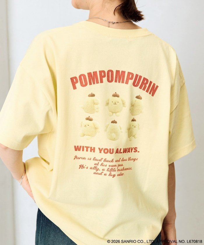 【フリークスストア/FREAK'S STORE】の限定展開 別注/ポムポムプリン バックプリント 半袖 Tシャツ インテリア・キッズ・メンズ・レディースファッション・服の通販 founy(ファウニー) 　ファッション　Fashion　レディースファッション　Fashion for Women　トップス・カットソー　Cut & Sew Tops　シャツ・ブラウス・オフィスカジュアル　Elegant Blouses & Button-Ups　ロングTシャツ・Tシャツ　Longline T-Shirts & Tees　バッグ　Bags　イエロー　Yellow　キャラクター　Character, Licensed Characters　グラフィック　Graphic, Graphic Design　サンダル　Sandals, Summer Shoes　シンプル　Simple, Minimal　スニーカー　Sneakers, Trainers　スペシャル　Special, Limited Edition　スポーツ　Sports, Activewear　バルーン　Balloon, Balloon Silhouette　フロント　Front, Front Design　プリント　Print, Printed Pattern　ボトム　Bottoms, Lower Wear　別注　Limited Edition, Custom Order　半袖　Short Sleeve, Half Sleeve　モチーフ　Motif, Design Theme　ワンポイント　One Point, Statement Accent　S/S・春夏　SS, Spring/Summer, Warm Season　おすすめ　Recommended / Our Picks　夏　Summer　2026年　2026　2026春夏・S/S　Spring/Summer 2026 SS26　イエロー|ID: prp329100004985459 ipo3291000000037344903