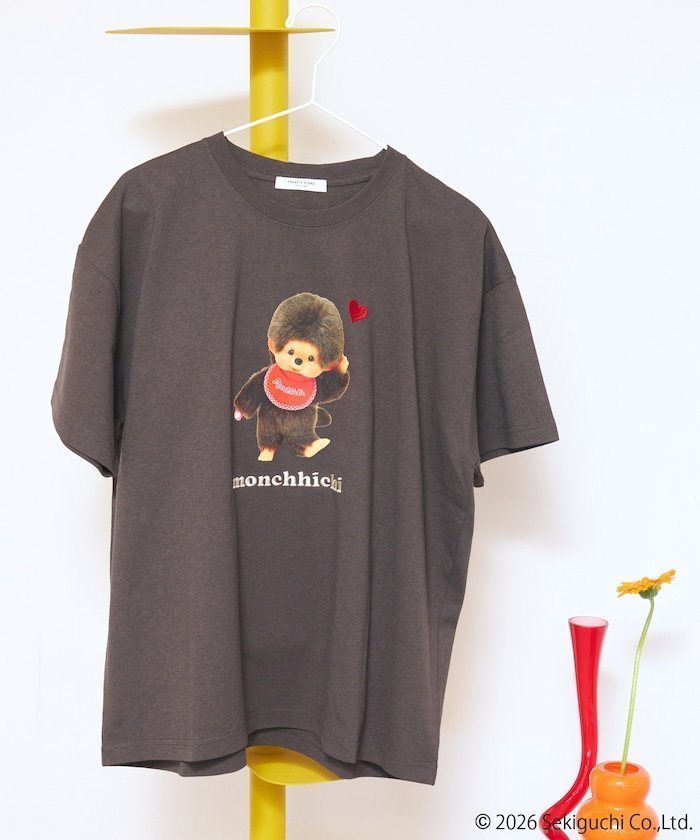 【フリークスストア/FREAK'S STORE】のモンチッチ 前後 プリント ハート刺繍 Tシャツ【限定展開】 インテリア・キッズ・メンズ・レディースファッション・服の通販 founy(ファウニー) 　ファッション　Fashion　レディースファッション　Fashion for Women　トップス・カットソー　Cut & Sew Tops　シャツ・ブラウス・オフィスカジュアル　Elegant Blouses & Button-Ups　ロングTシャツ・Tシャツ　Longline T-Shirts & Tees　インナー　Innerwear　キャラクター　Character, Licensed Characters　ジャケット　Jacket, Outerwear　スペシャル　Special, Limited Edition　スラックス　Slacks, Dress Pants　チャーム　Charm, Pendant　プリント　Print, Printed Pattern　ベーシック　Basic, Essential　ロング　Long, Long-Length　S/S・春夏　SS, Spring/Summer, Warm Season　おすすめ　Recommended / Our Picks　夏　Summer　2026年　2026　2026春夏・S/S　Spring/Summer 2026 SS26　ブラック|ID: prp329100004985463 ipo3291000000037344949