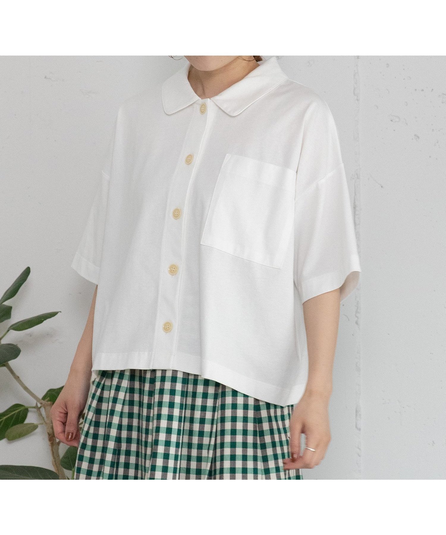 【プードゥドゥ/POU DOU DOU】の5分袖カットソーシャツ インテリア・キッズ・メンズ・レディースファッション・服の通販 founy(ファウニー) 　ファッション　Fashion　レディースファッション　Fashion for Women　トップス・カットソー　Cut & Sew Tops　シャツ・ブラウス・オフィスカジュアル　Elegant Blouses & Button-Ups　カットソー・ベーシックTシャツ　Cut-and-Sewn Tops / Stretch Tees & Basics　カットソー　Cut and Sewn Top　ショルダー　Shoulder, Shoulder Strap　スマート　Smart, Elegant　ドロップ　Drop Shoulder, Dropped Style　ポケット　Pocket, Pocket Detail　羽織　Haori, Light Jacket　オフホワイト|ID: prp329100004985466 ipo3291000000037344975