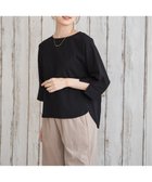 【イッカ/ikka】の冷感梨地バックスリットプルオーバー 大人の最旬トレンドファッション＆コーディネート founy(ファウニー) ファッション Fashion レディースファッション Fashion for Women トップス・カットソー Cut & Sew Tops カジュアルプルオーバー・ニットトップス Pullovers & Knit Tops / Casual Pullovers バッグ Bags カットソー Cut and Sewn Top シンプル Simple, Minimal スリット Slit, Slit Detail バランス Balance, Style Balance ラウンド Round, Round Neck 夏 Summer thumbnail ブラック|ID: prp329100004985467 ipo3291000000037344980