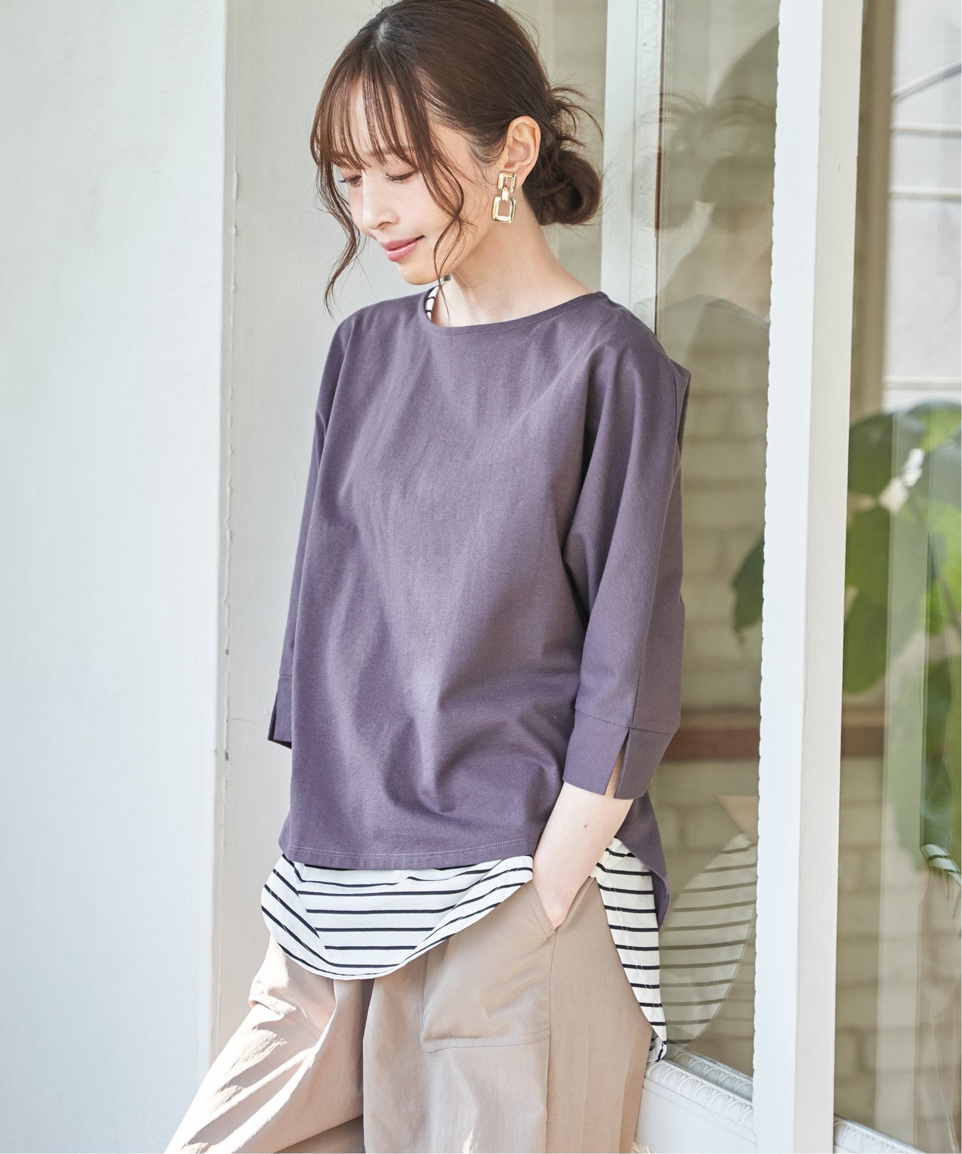 【イッカ/ikka】の冷感梨地バックスリットプルオーバー インテリア・キッズ・メンズ・レディースファッション・服の通販 founy(ファウニー) 　ファッション　Fashion　レディースファッション　Fashion for Women　トップス・カットソー　Cut & Sew Tops　カジュアルプルオーバー・ニットトップス　Pullovers & Knit Tops / Casual Pullovers　バッグ　Bags　カットソー　Cut and Sewn Top　シンプル　Simple, Minimal　スリット　Slit, Slit Detail　バランス　Balance, Style Balance　ラウンド　Round, Round Neck　夏　Summer　コーヒー|ID: prp329100004985467 ipo3291000000037344981