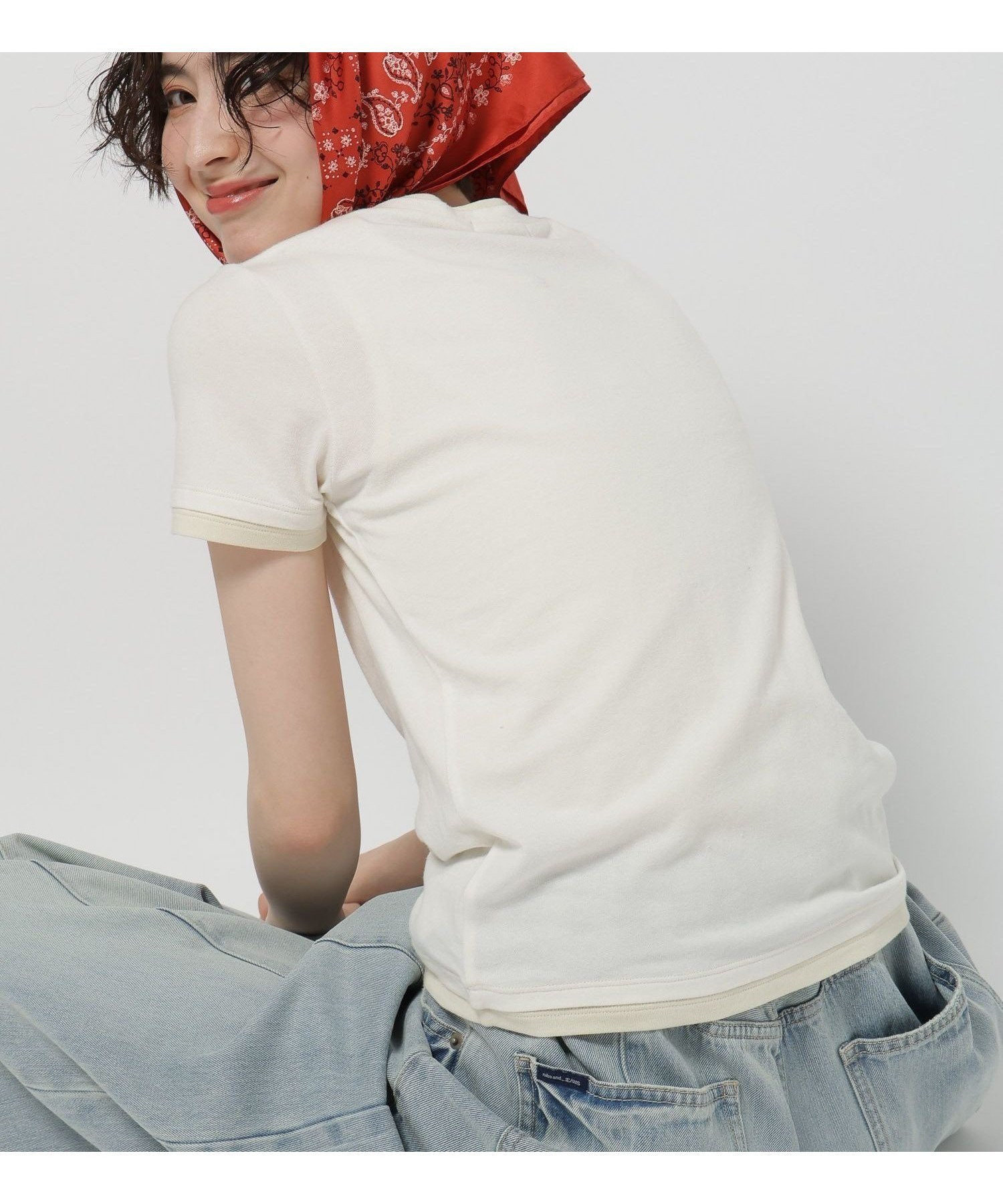 【ニコアンド/niko and】のダブルレイヤーライクTシャツ インテリア・キッズ・メンズ・レディースファッション・服の通販 founy(ファウニー) 　ファッション　Fashion　レディースファッション　Fashion for Women　トップス・カットソー　Cut & Sew Tops　シャツ・ブラウス・オフィスカジュアル　Elegant Blouses & Button-Ups　ロングTシャツ・Tシャツ　Longline T-Shirts & Tees　おすすめ　Recommended / Our Picks　インナー　Innerwear　シンプル　Simple, Minimal　ストレッチ　Stretch, Stretchy Fabric　デニム　Denim, Jeans Material　ビスチェ　Bustier, Corset Top　フェミニン　Feminine, Girly　フレア　Flare, Flared　ベーシック　Basic, Essential　ボトム　Bottoms, Lower Wear　オフ|ID: prp329100004985468 ipo3291000000037344985