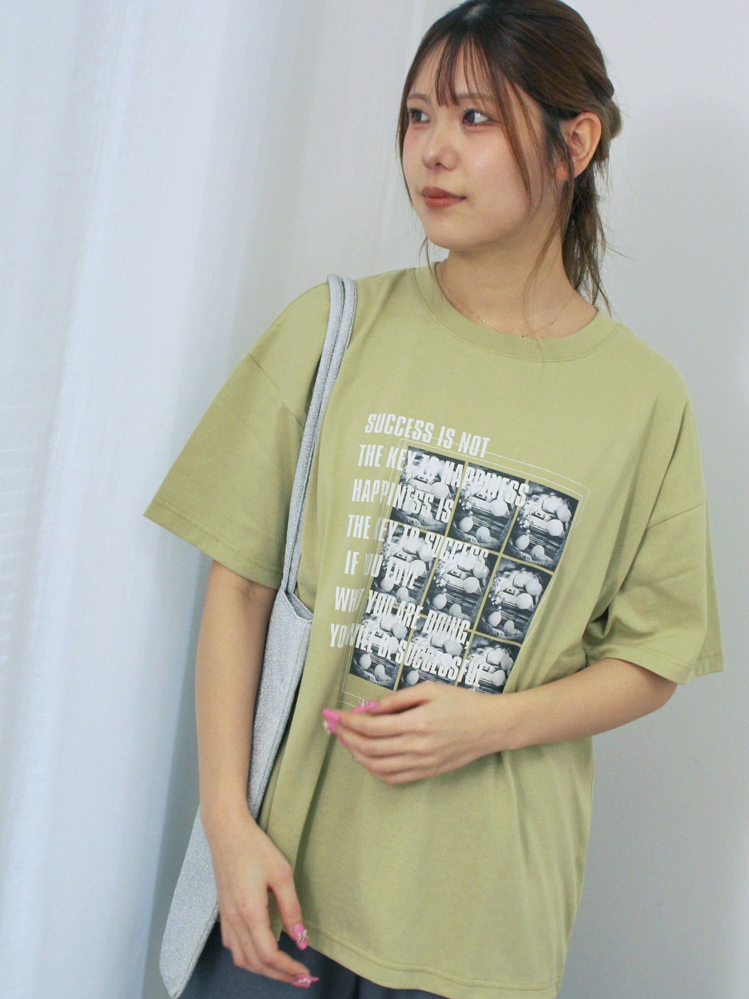 【エヘカソポ/ehka sopo】のフォトプリントオーバーシルエットTシャツ インテリア・キッズ・メンズ・レディースファッション・服の通販 founy(ファウニー) 　ファッション　Fashion　レディースファッション　Fashion for Women　トップス・カットソー　Cut & Sew Tops　シャツ・ブラウス・オフィスカジュアル　Elegant Blouses & Button-Ups　ロングTシャツ・Tシャツ　Longline T-Shirts & Tees　グラフィック　Graphic, Graphic Design　プリント　Print, Printed Pattern　リラックス　Relax, Relaxed Fit　グリーン|ID: prp329100004985475 ipo3291000000037345013