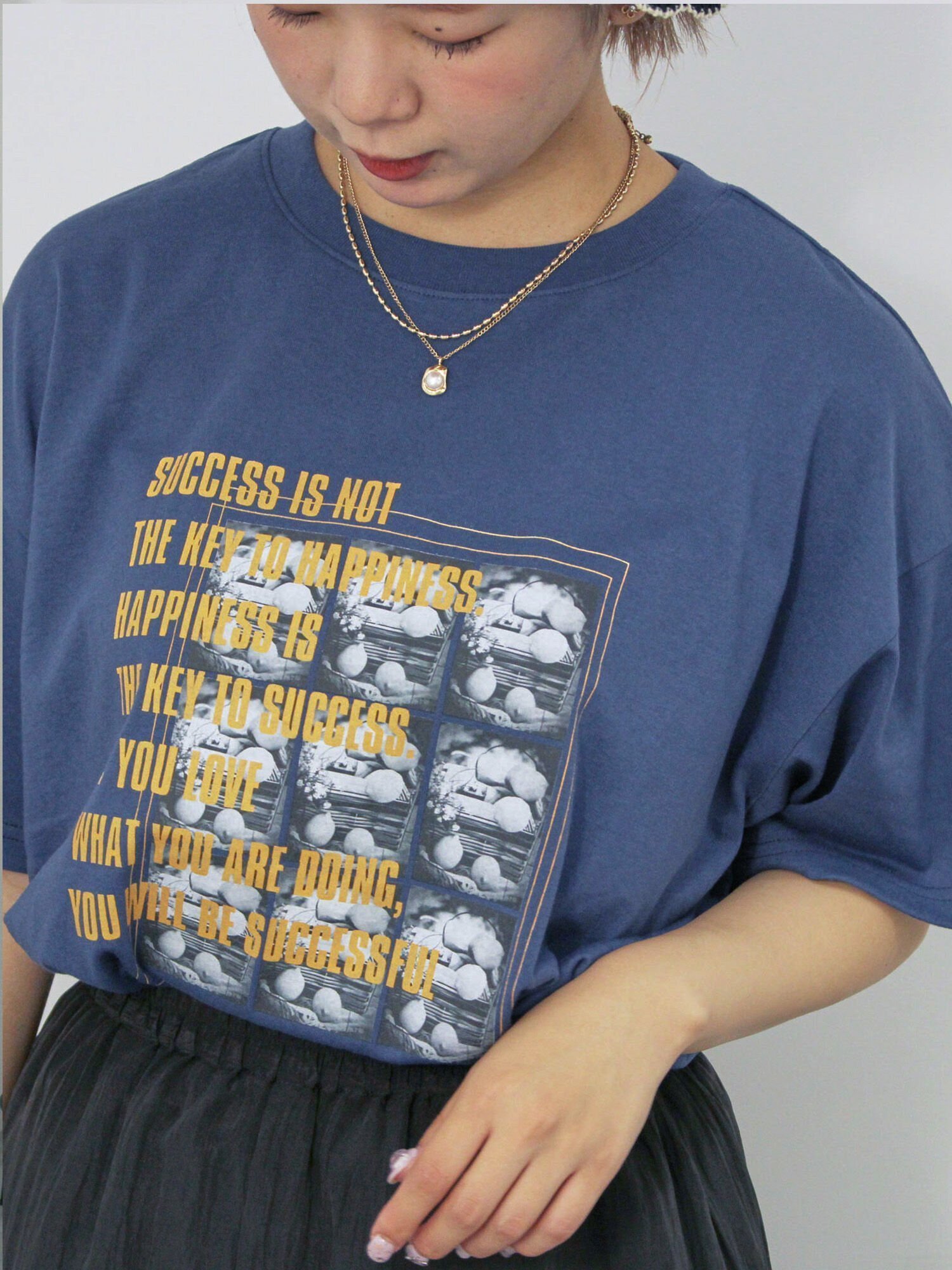 【エヘカソポ/ehka sopo】のフォトプリントオーバーシルエットTシャツ インテリア・キッズ・メンズ・レディースファッション・服の通販 founy(ファウニー) 　ファッション　Fashion　レディースファッション　Fashion for Women　トップス・カットソー　Cut & Sew Tops　シャツ・ブラウス・オフィスカジュアル　Elegant Blouses & Button-Ups　ロングTシャツ・Tシャツ　Longline T-Shirts & Tees　グラフィック　Graphic, Graphic Design　プリント　Print, Printed Pattern　リラックス　Relax, Relaxed Fit　ブルー|ID: prp329100004985475 ipo3291000000037345014