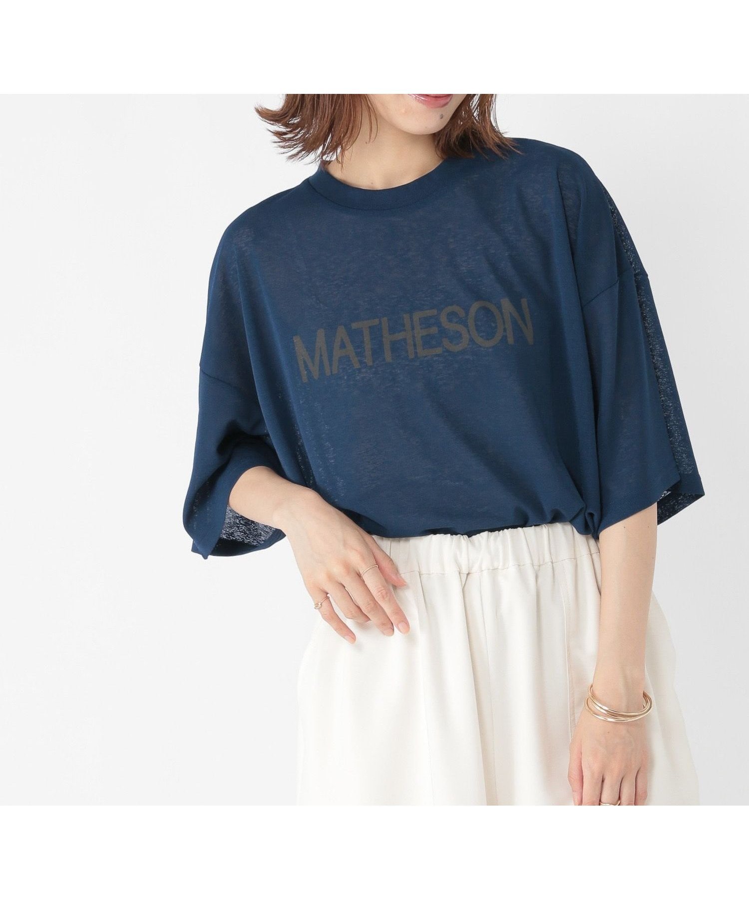 【スタディオ クリップ/studio CLIP】の梨地シアーロゴTシャツ インテリア・キッズ・メンズ・レディースファッション・服の通販 founy(ファウニー) 　ファッション　Fashion　レディースファッション　Fashion for Women　トップス・カットソー　Cut & Sew Tops　シャツ・ブラウス・オフィスカジュアル　Elegant Blouses & Button-Ups　ロングTシャツ・Tシャツ　Longline T-Shirts & Tees　おすすめ　Recommended / Our Picks　カットソー　Cut and Sewn Top　シアー　Sheer, See-Through　シンプル　Simple, Minimal　プリント　Print, Printed Pattern　ボトム　Bottoms, Lower Wear　ネイビー88|ID: prp329100004985479 ipo3291000000037345038