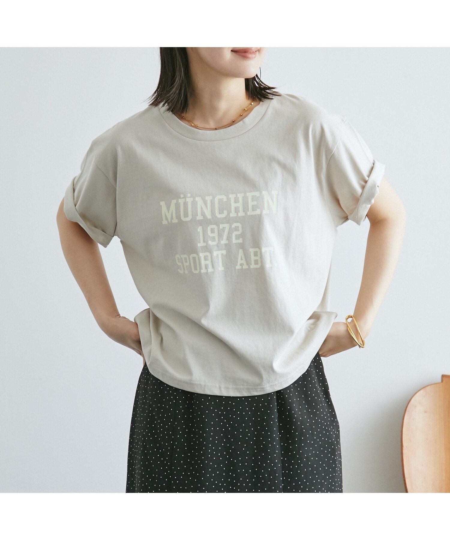【ドゥ アルシーヴ/Doux archives】のMUNCHEN ロゴTee インテリア・キッズ・メンズ・レディースファッション・服の通販 founy(ファウニー) 　ファッション　Fashion　レディースファッション　Fashion for Women　コンパクト　Compact, Small Size　シンプル　Simple, Minimal　ベーシック　Basic, Essential　ボトム　Bottoms, Lower Wear　ロング　Long, Long-Length　BEIGE|ID: prp329100004985487 ipo3291000000037345063